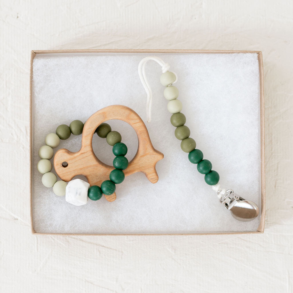 Wooden Teether with Silicone Ring