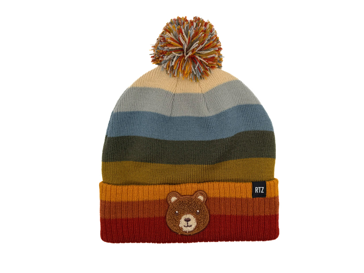 Teddy Bear Patch Pom Pom Hat