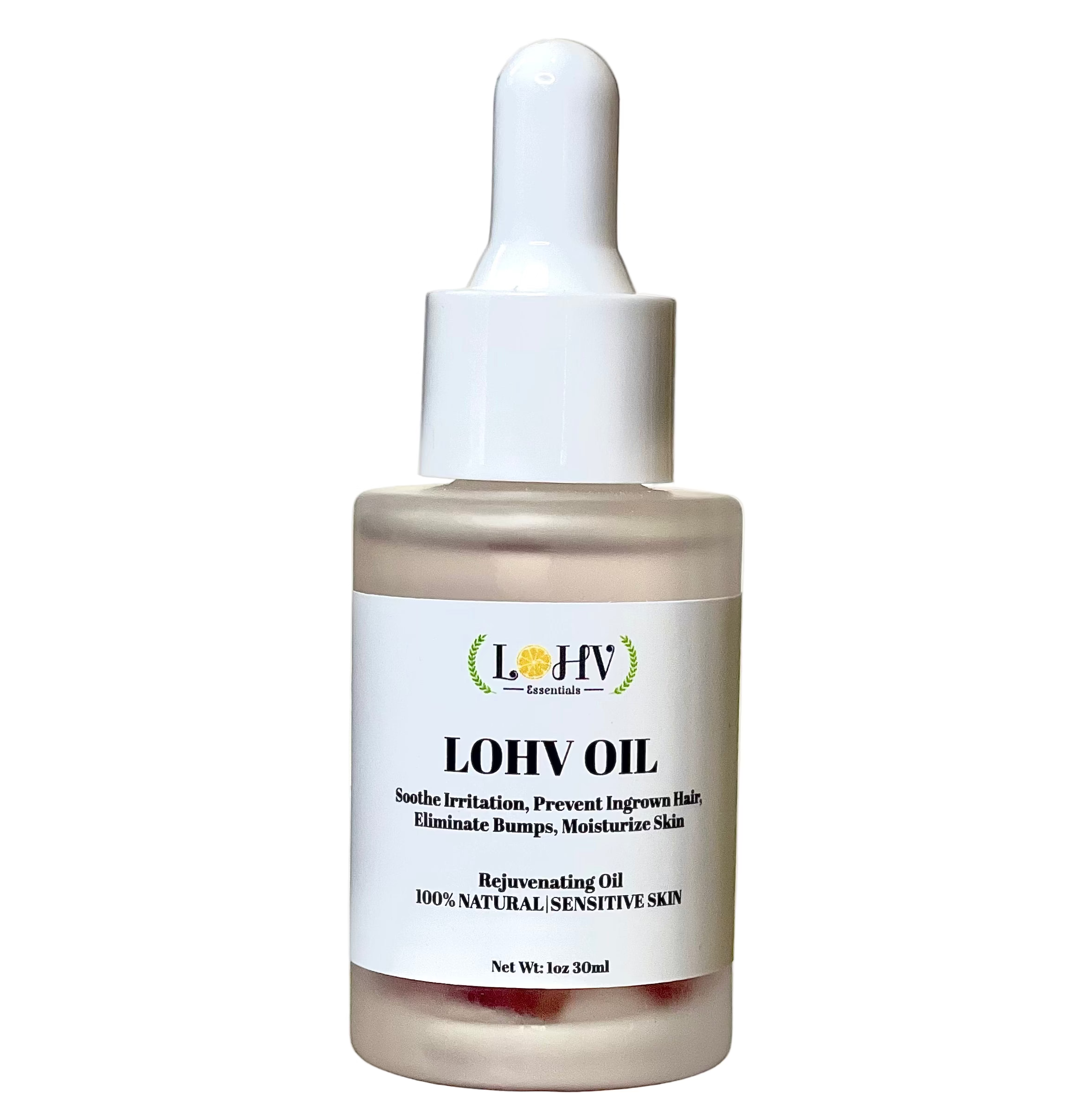 LOHV Multi-Purpose PREMIUM Rose Oil For Sensitive Skin. Clear Up Bumps, Ingrown Hairs On Face and Bikini Line, Soothes Irritation with Rosemary Oil + Vitamin E Oil + Grape Seed Oil + Sweet Almond Oil