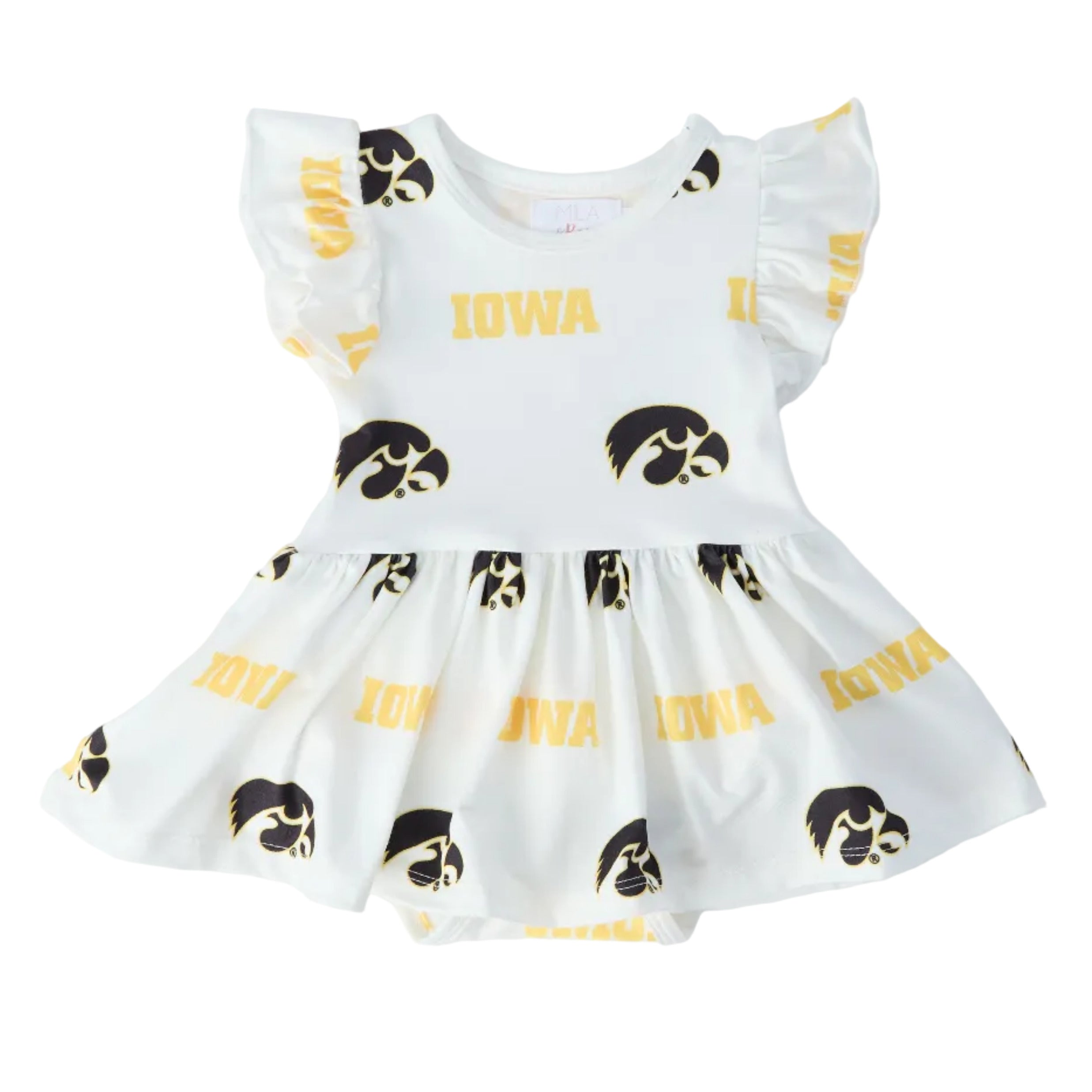 Iowa White Tigerhawk Flutter Twirl Bodysuit