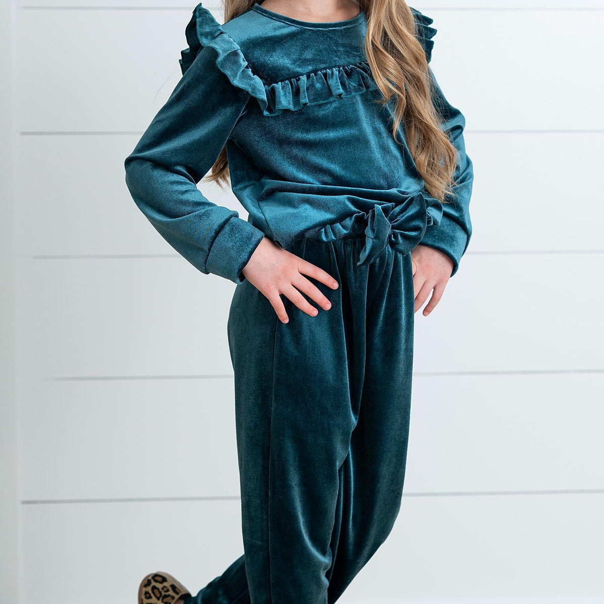 Ivy Dark Teal Velvet Set