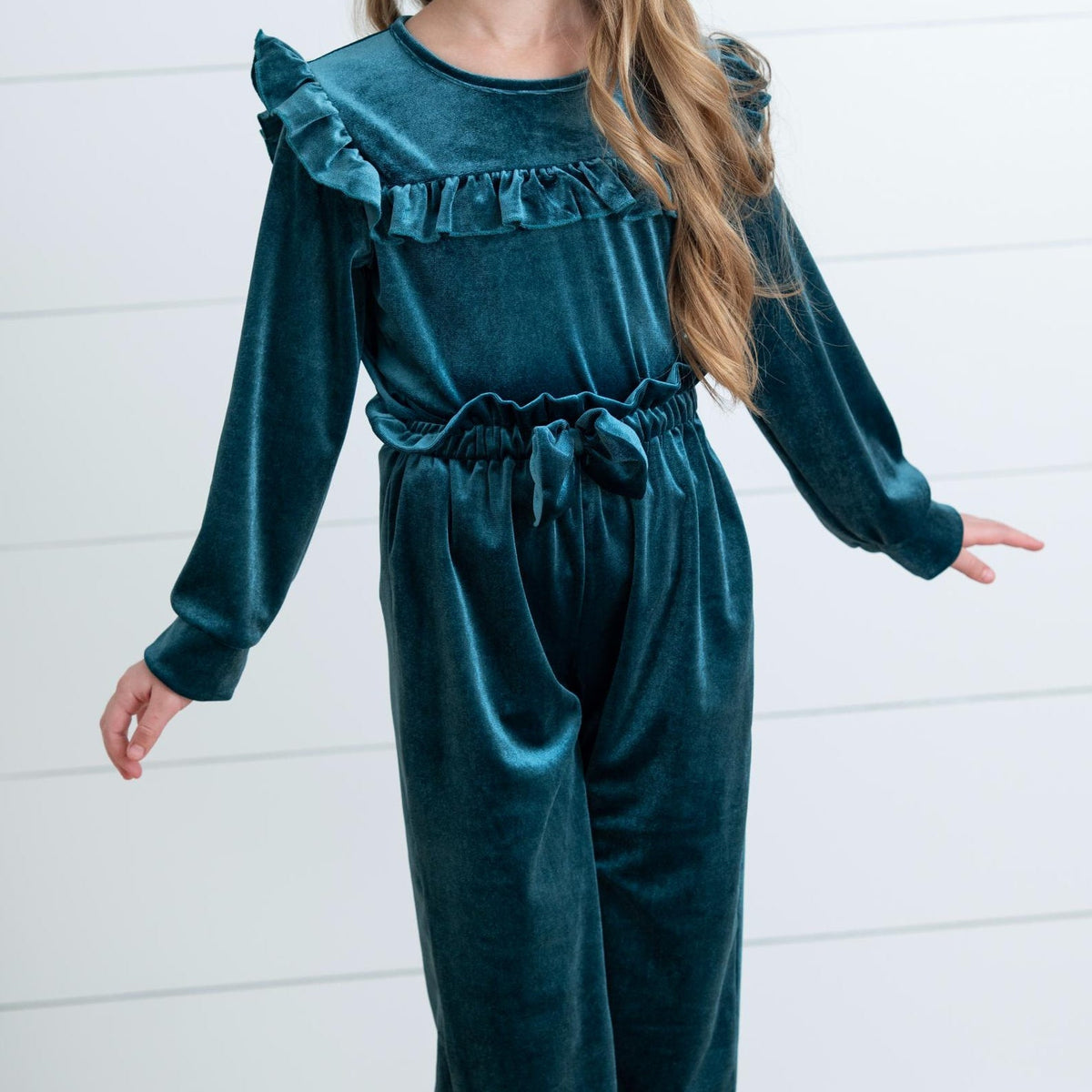 Ivy Dark Teal Velvet Set