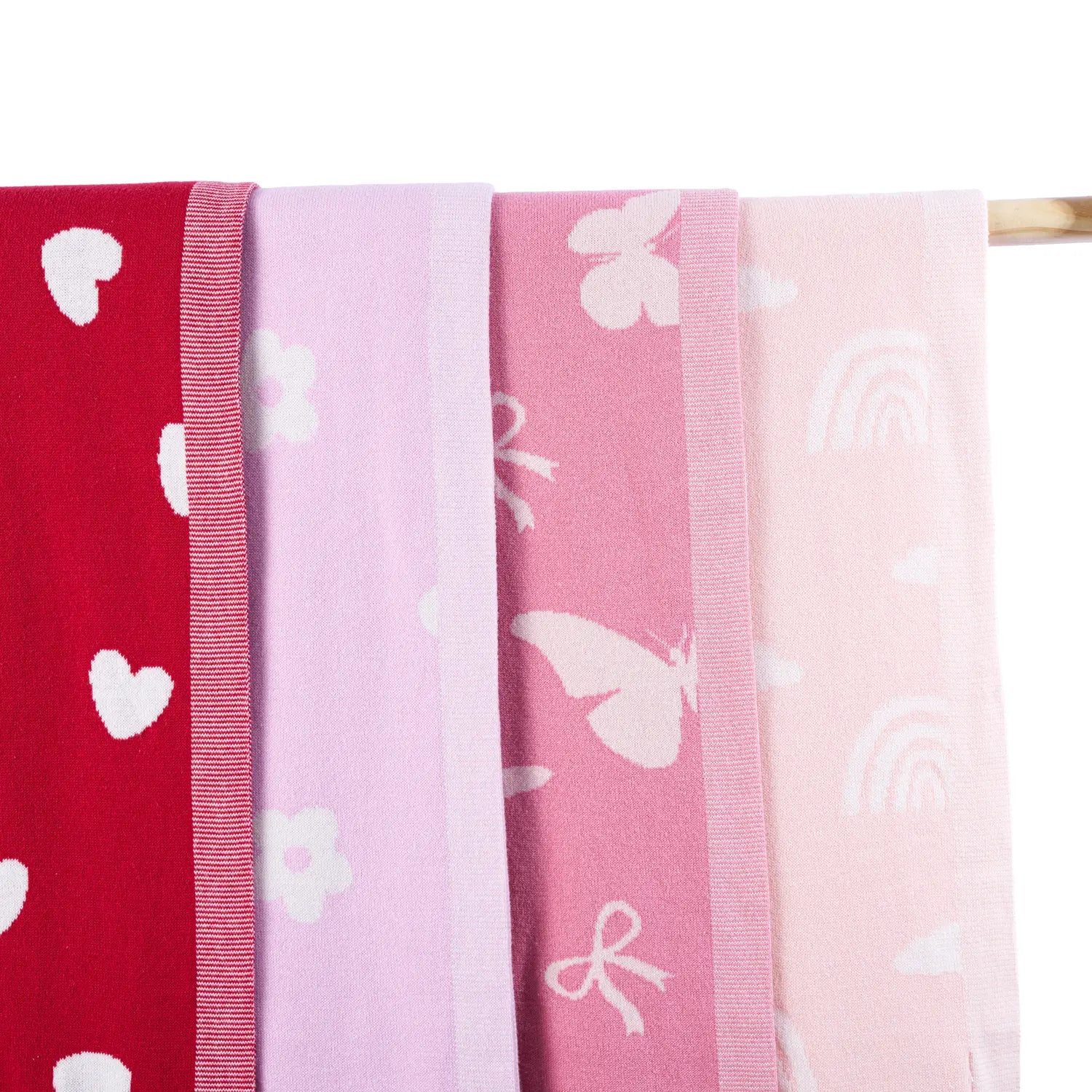Valentine Heart Jacquard Baby Blanket