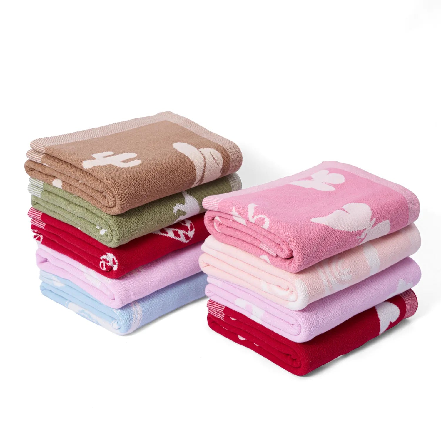 Christmas Candy Cane Jacquard Knit Baby Blanket