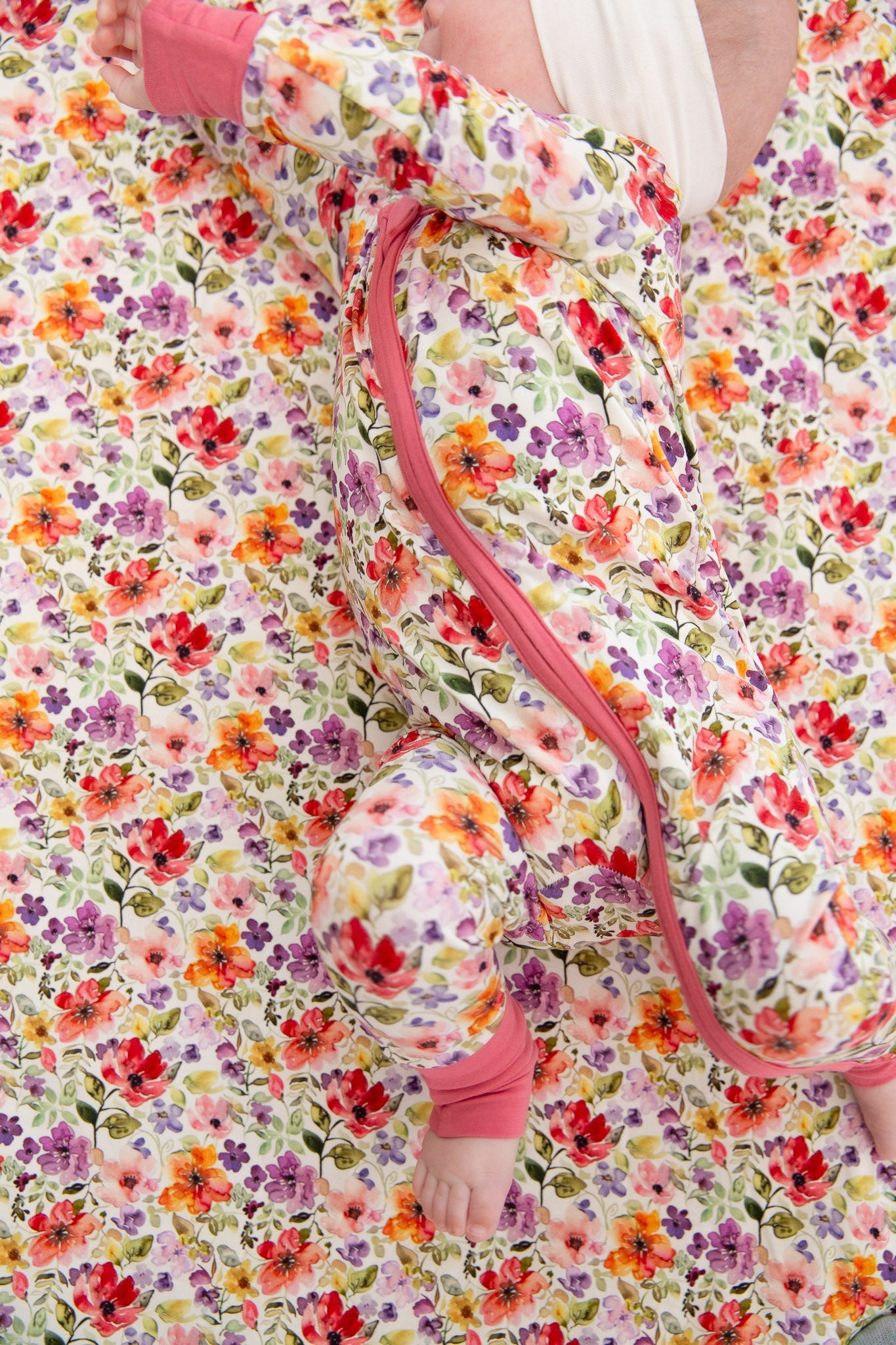 Watercolor Floral Convertible Footie