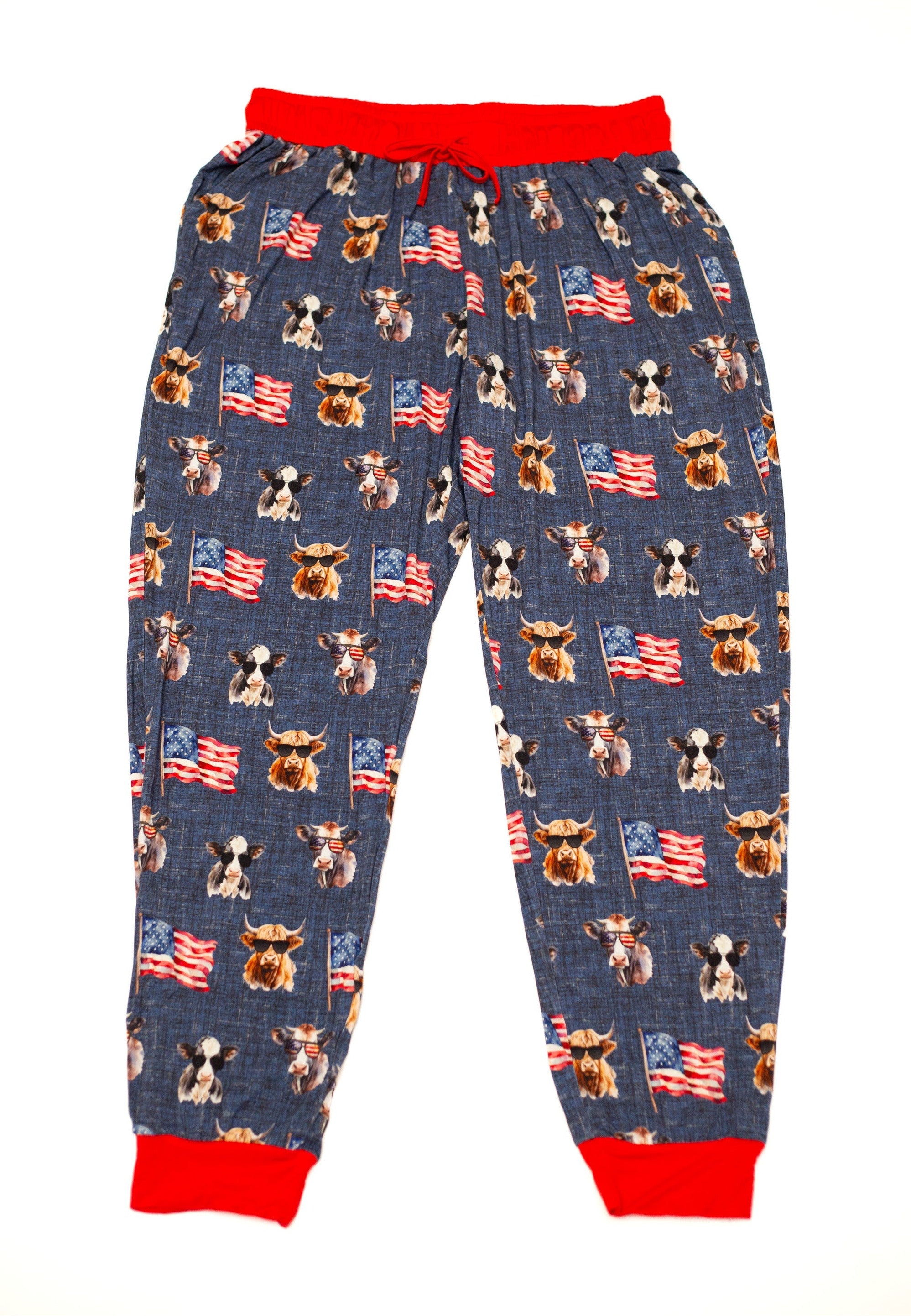 Red, White & Moo Adult Joggers