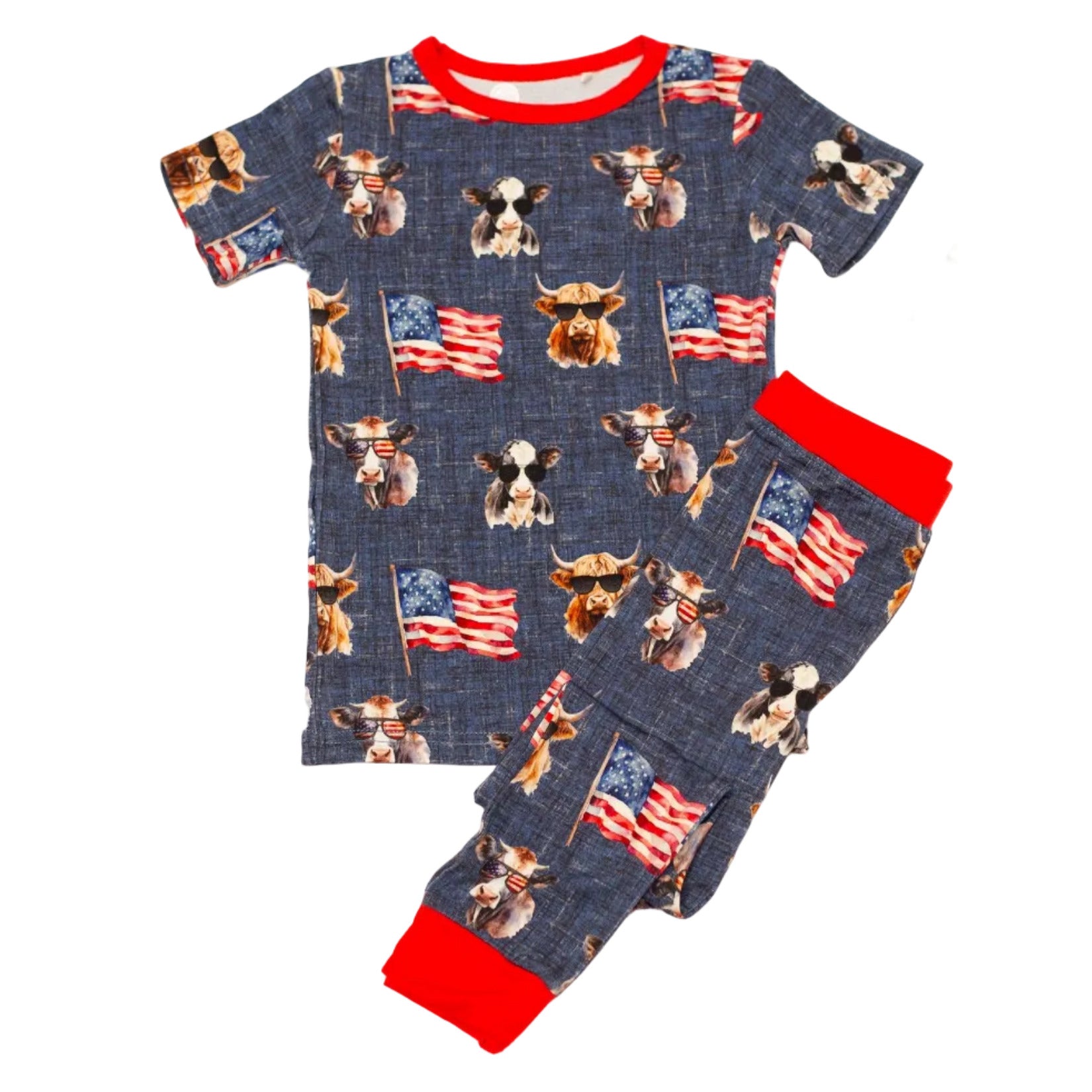 Red, White & Moo Pajama Set