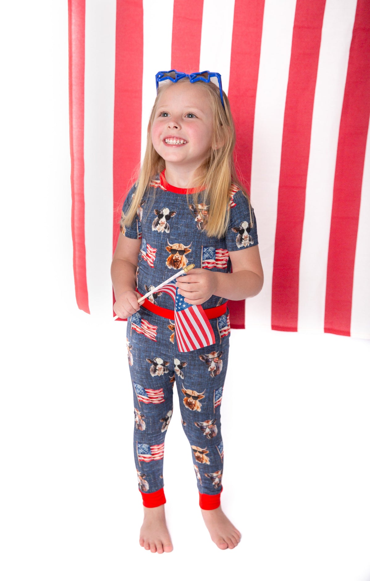 Red, White & Moo Pajama Set
