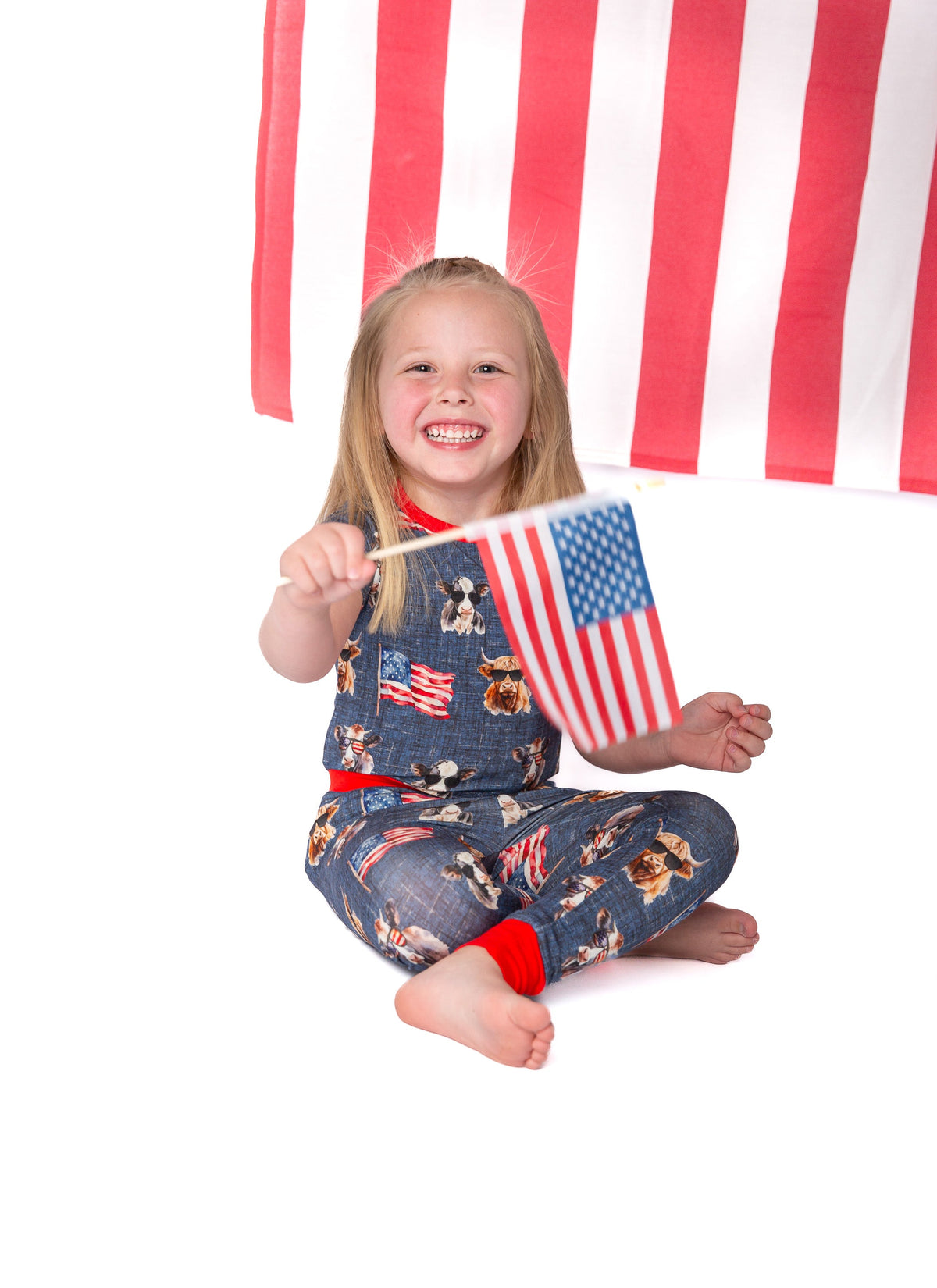 Red, White & Moo Pajama Set