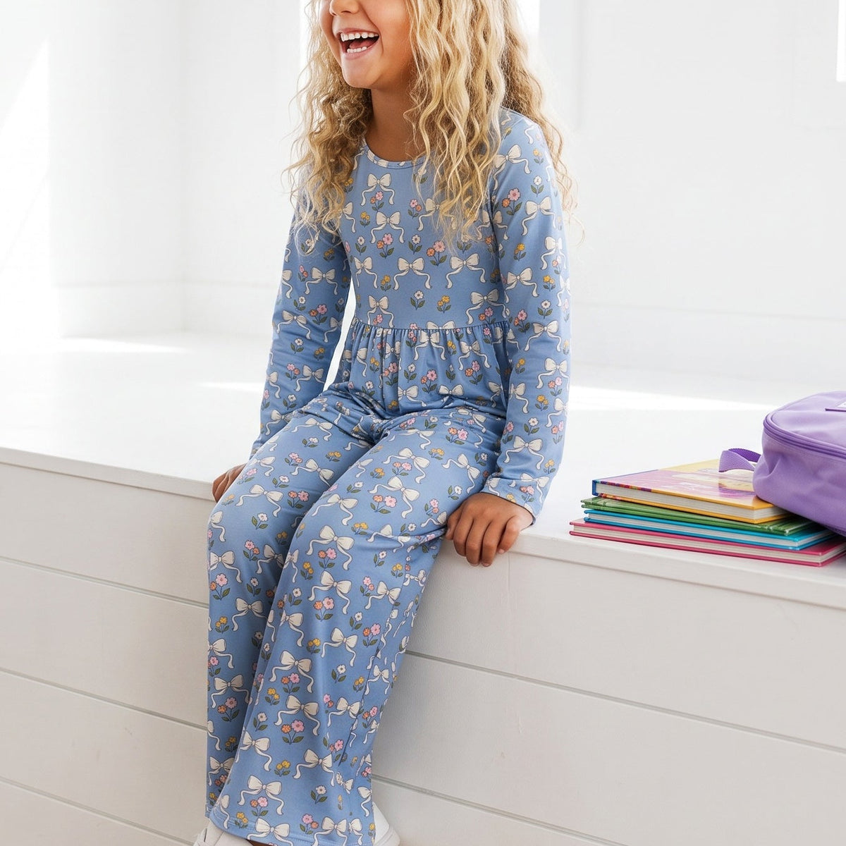 Kelly Blue Bow Jumpsuit