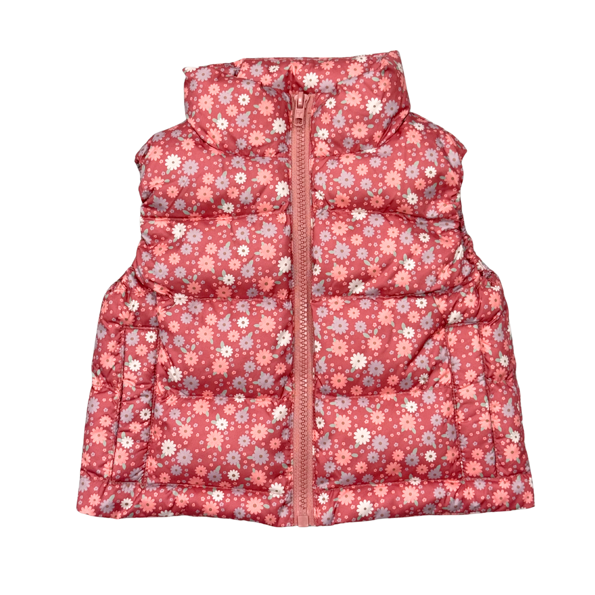 Girls Puffer Vest in Tiny Petals