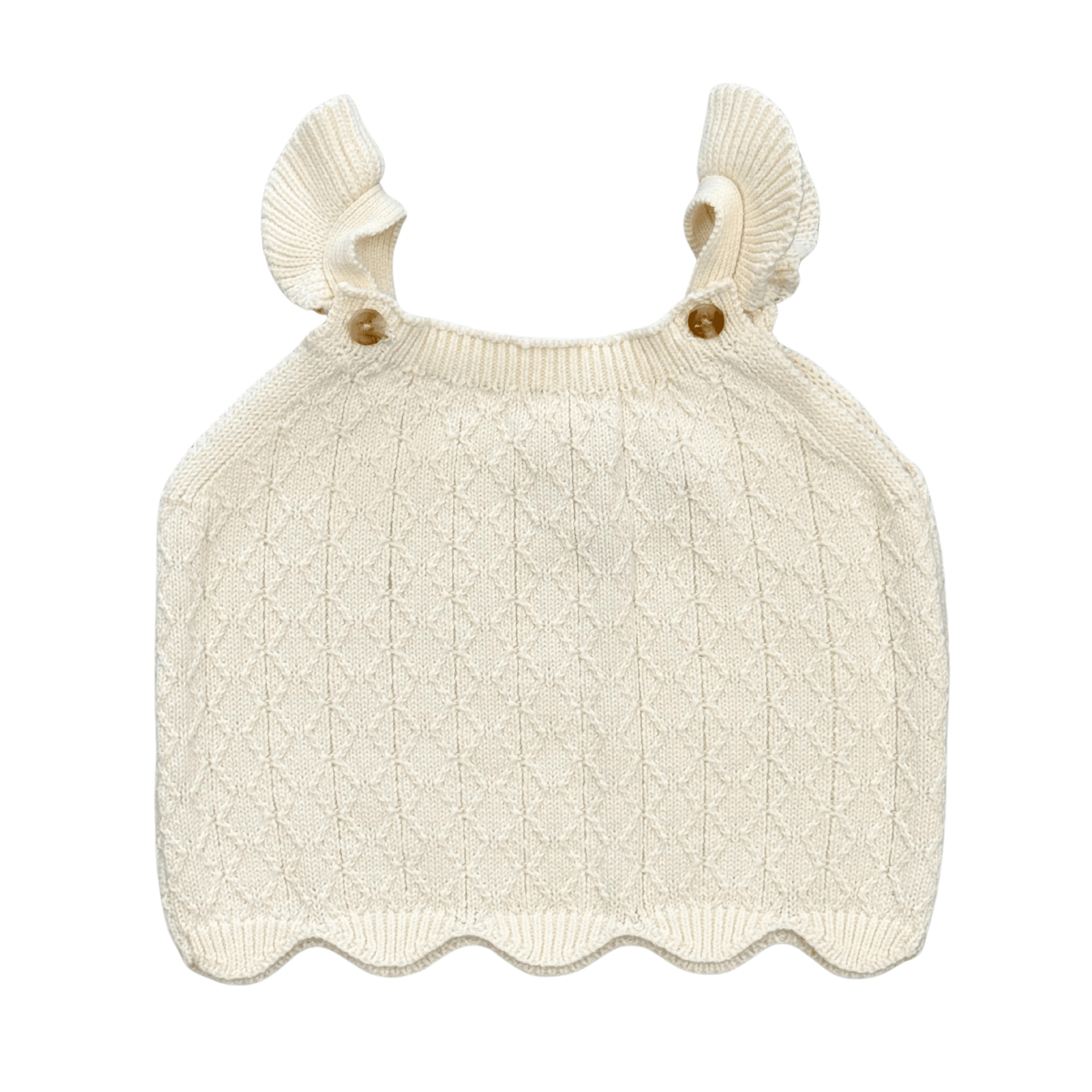Girls Knit Sweater Tank in Cream