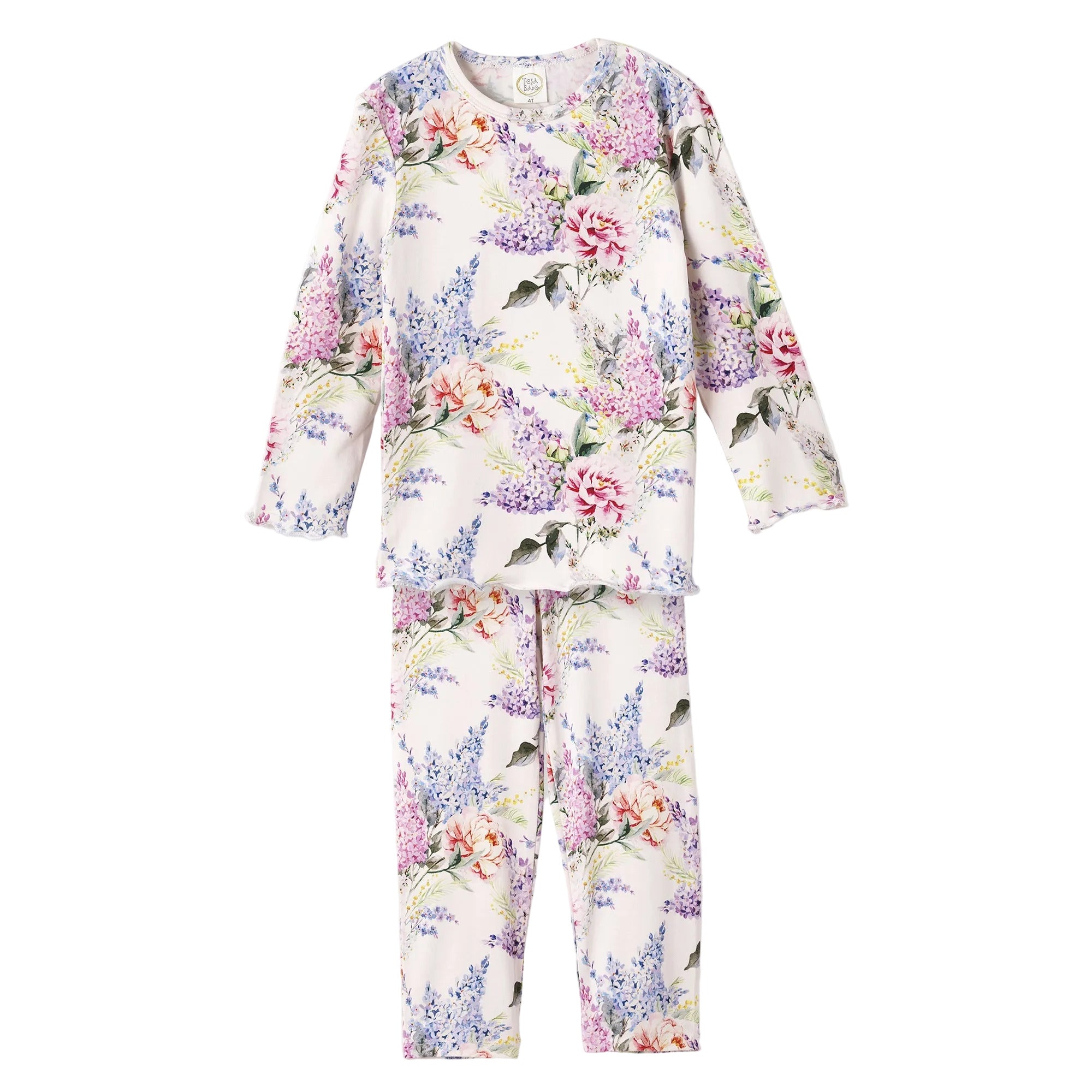Dream Blossom Bamboo Kids Pajama Set with Floral Print