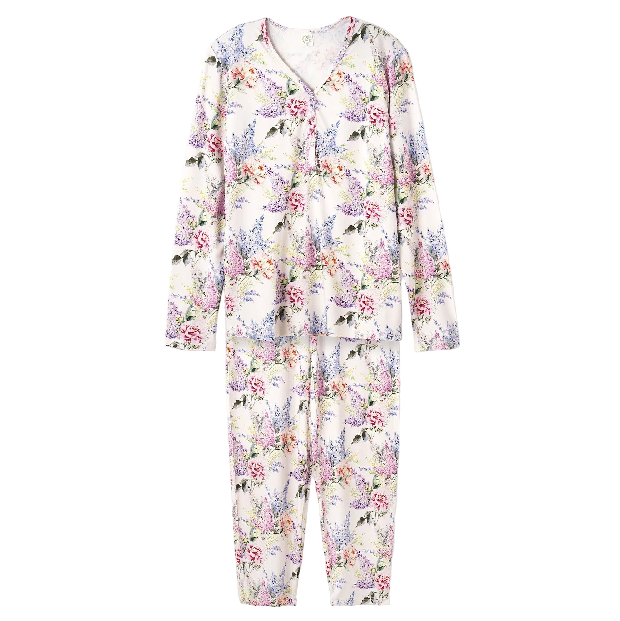 Dream Blossom Bamboo Women’s Pajama Set- Watercolor Floral