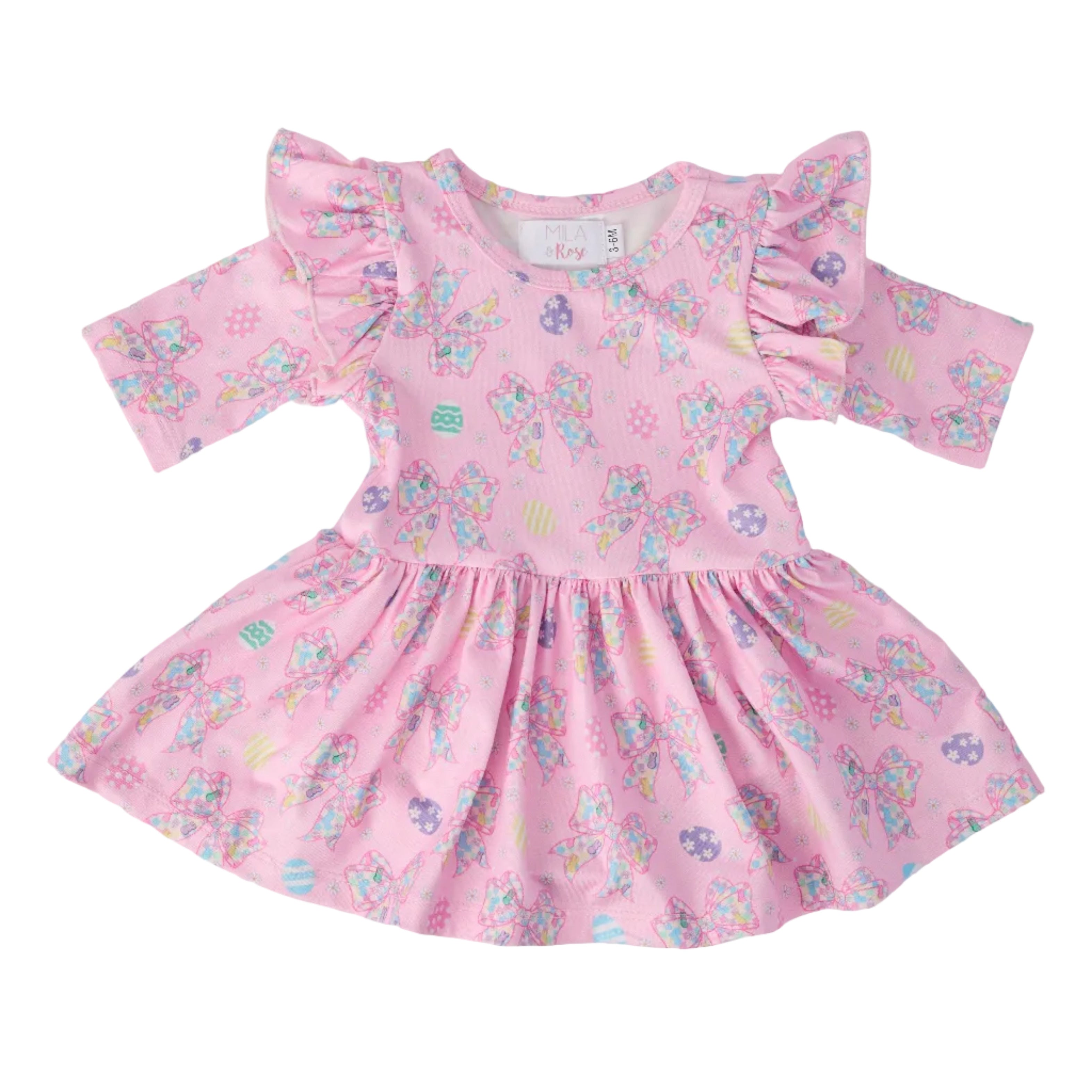 Little Bow Peeps 3/4 Sleeve Twirl Flutter Bodysuit