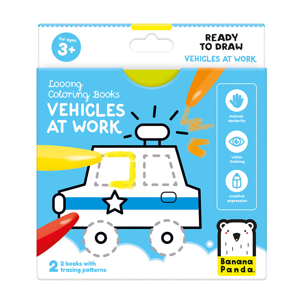 Looong Coloring Books - Ready To Draw - Vehicles At Work