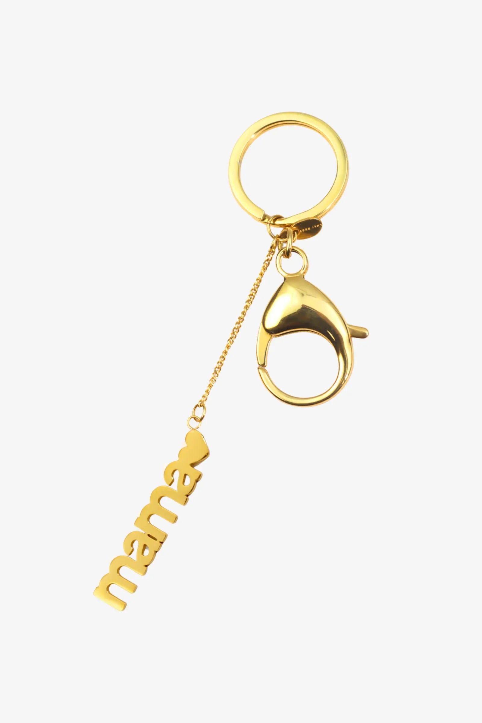 "Mama" Charm Keychain – 18K Gold Plated