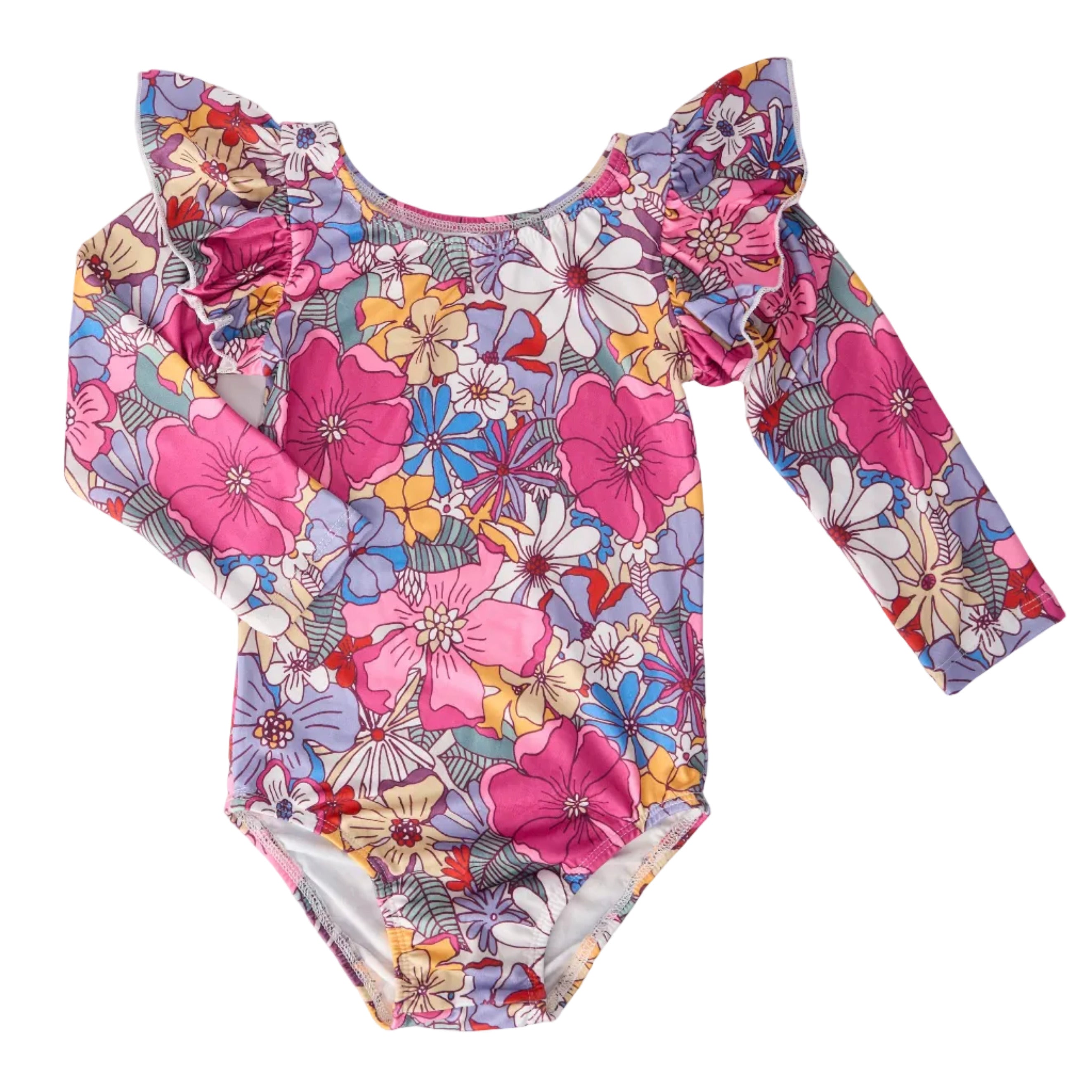 Mauve What's Up Buttercup L/S Flutter Sleeve Leotard