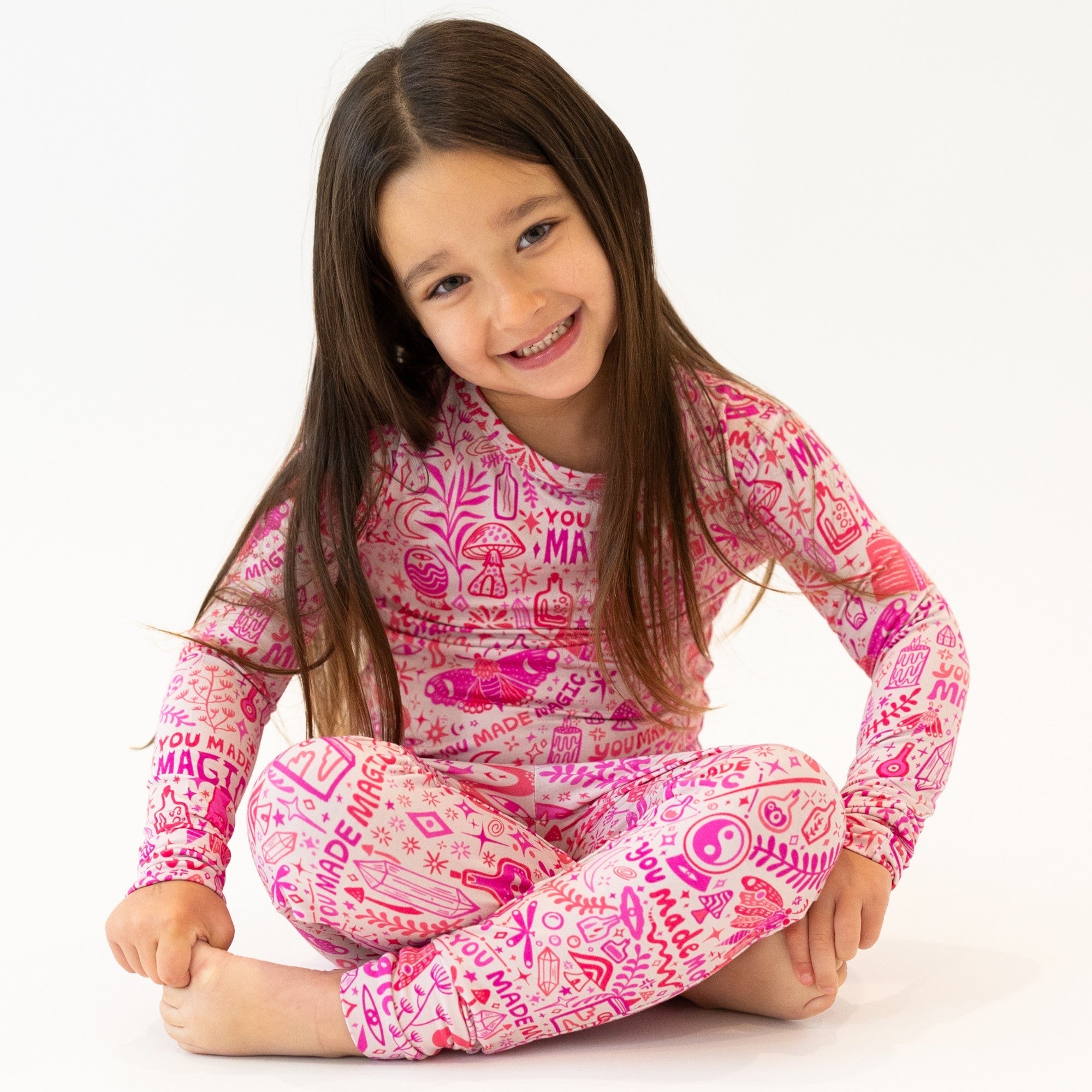 The Second-Skin 2-Piece Long Sleeve Pajama | Mystic Mama (Pink)