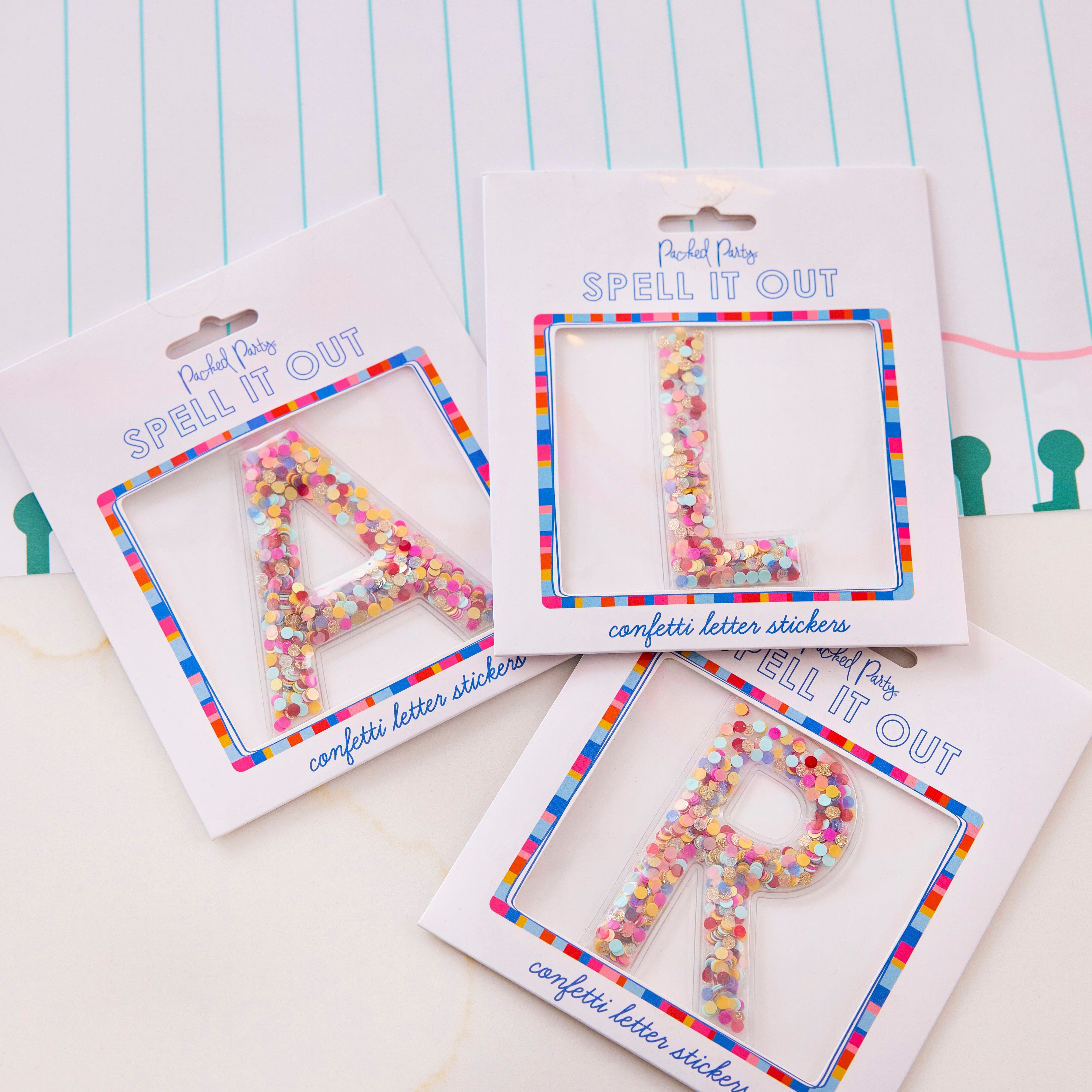 Confetti Letter Stickers - Adhesive Patches