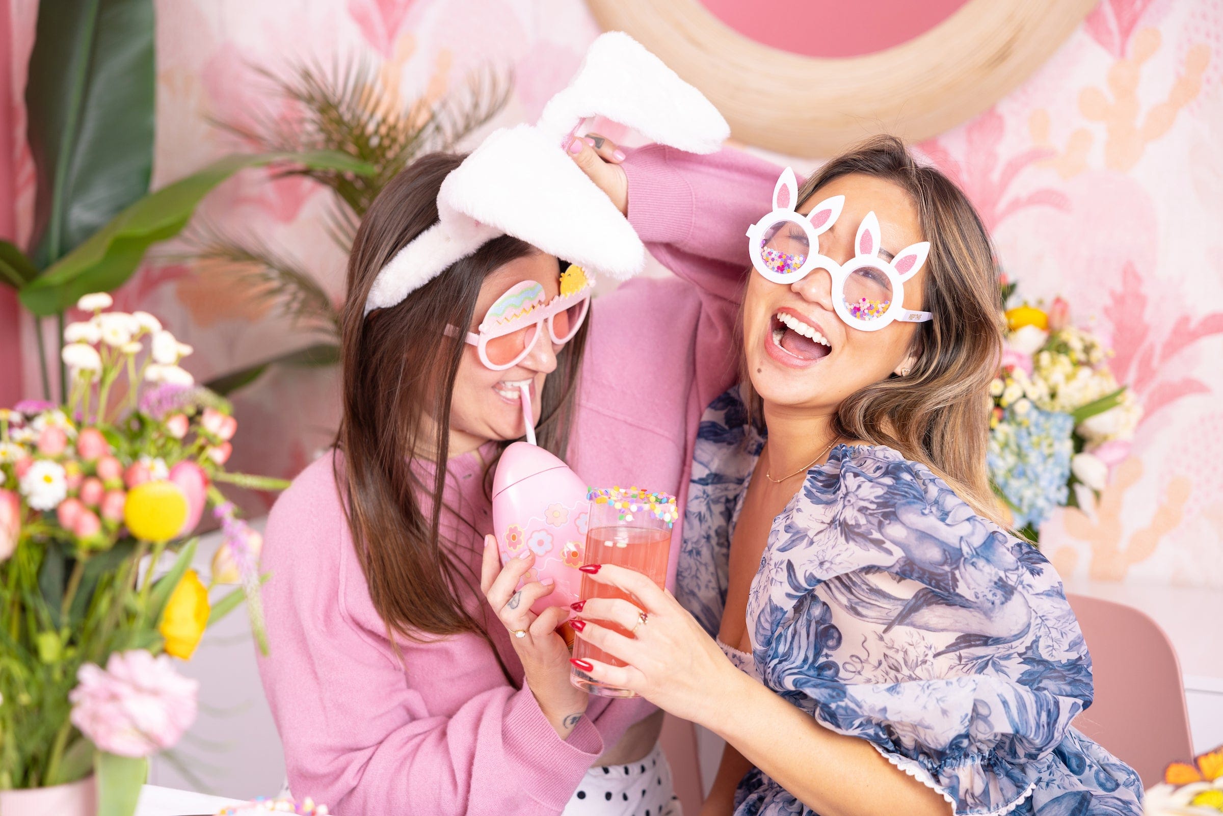 Hop-To-It Confetti Novelty Glasses (Single or Set of 4)