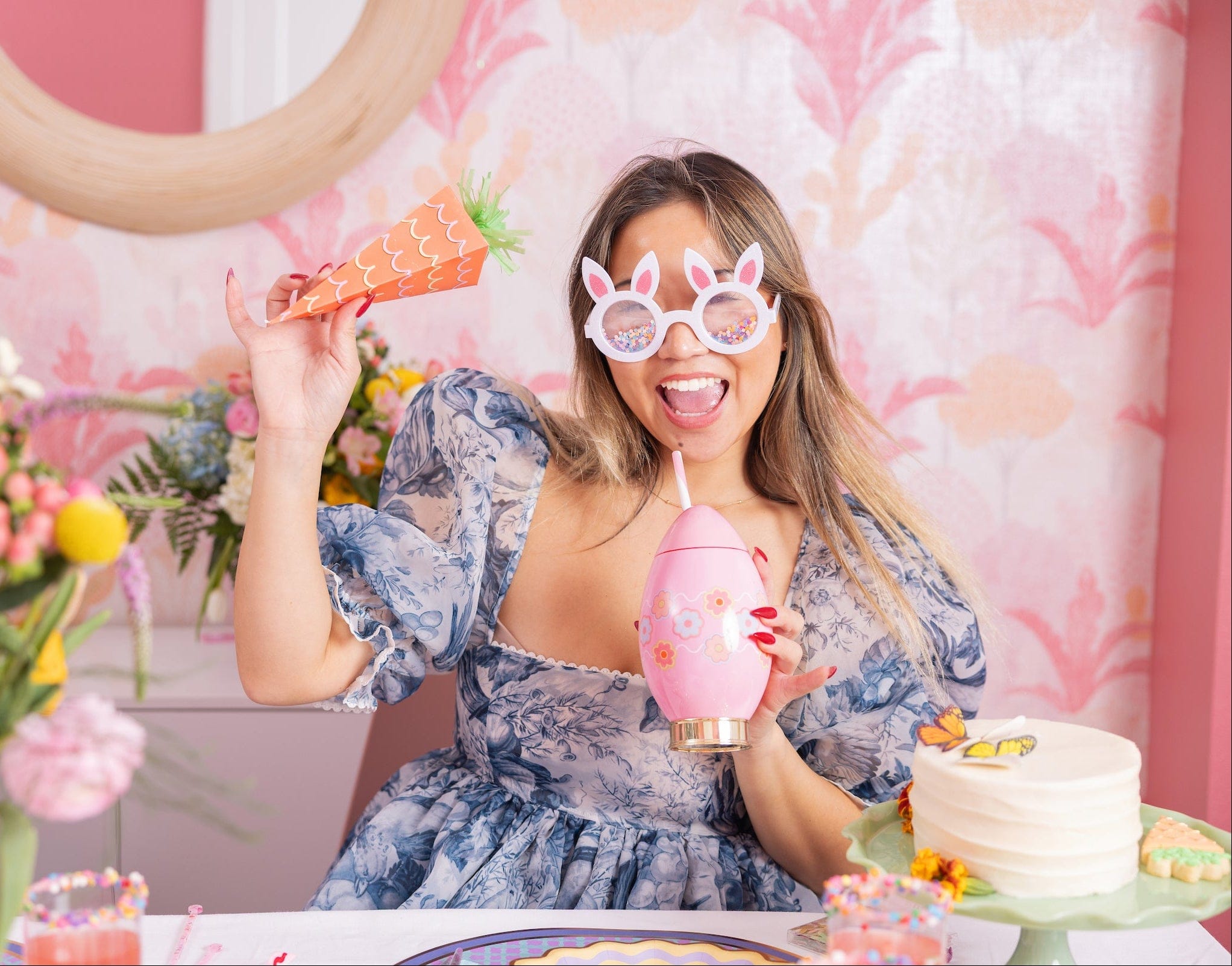 Hop-To-It Confetti Novelty Glasses (Single or Set of 4)