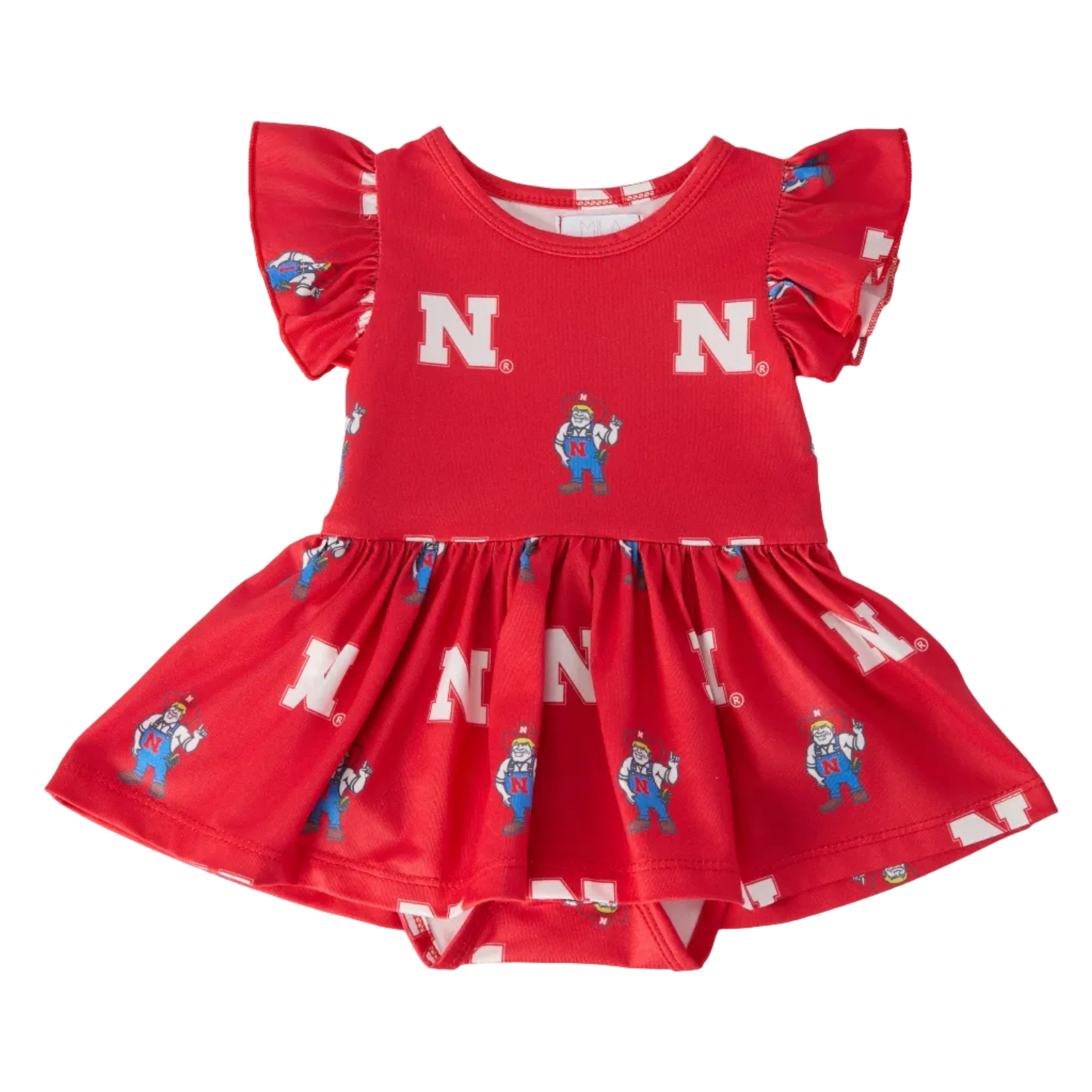 Nebraska Red Herbie Husker Flutter Twirl Bodysuit