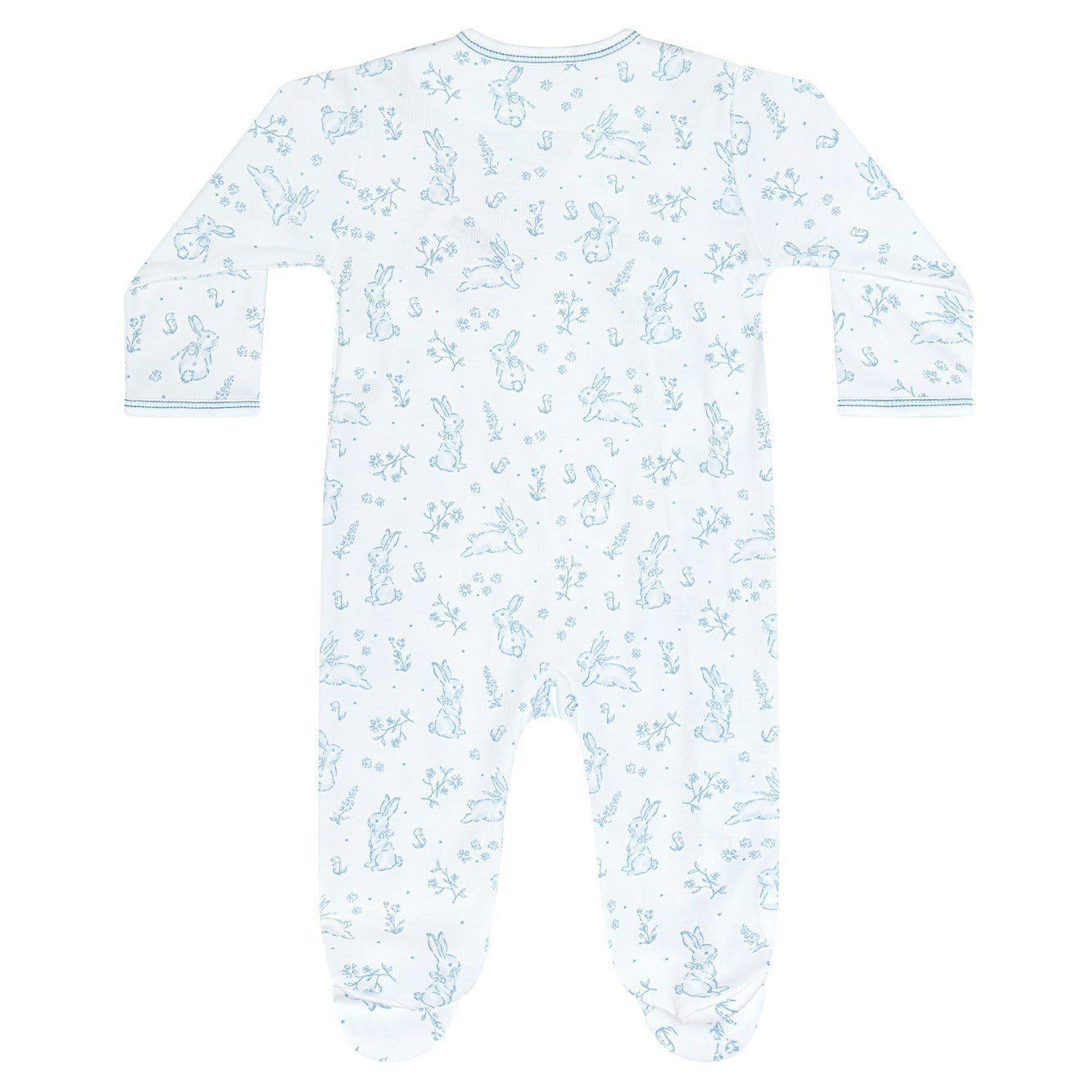 Blue Bunny Toile Crossover Footie
