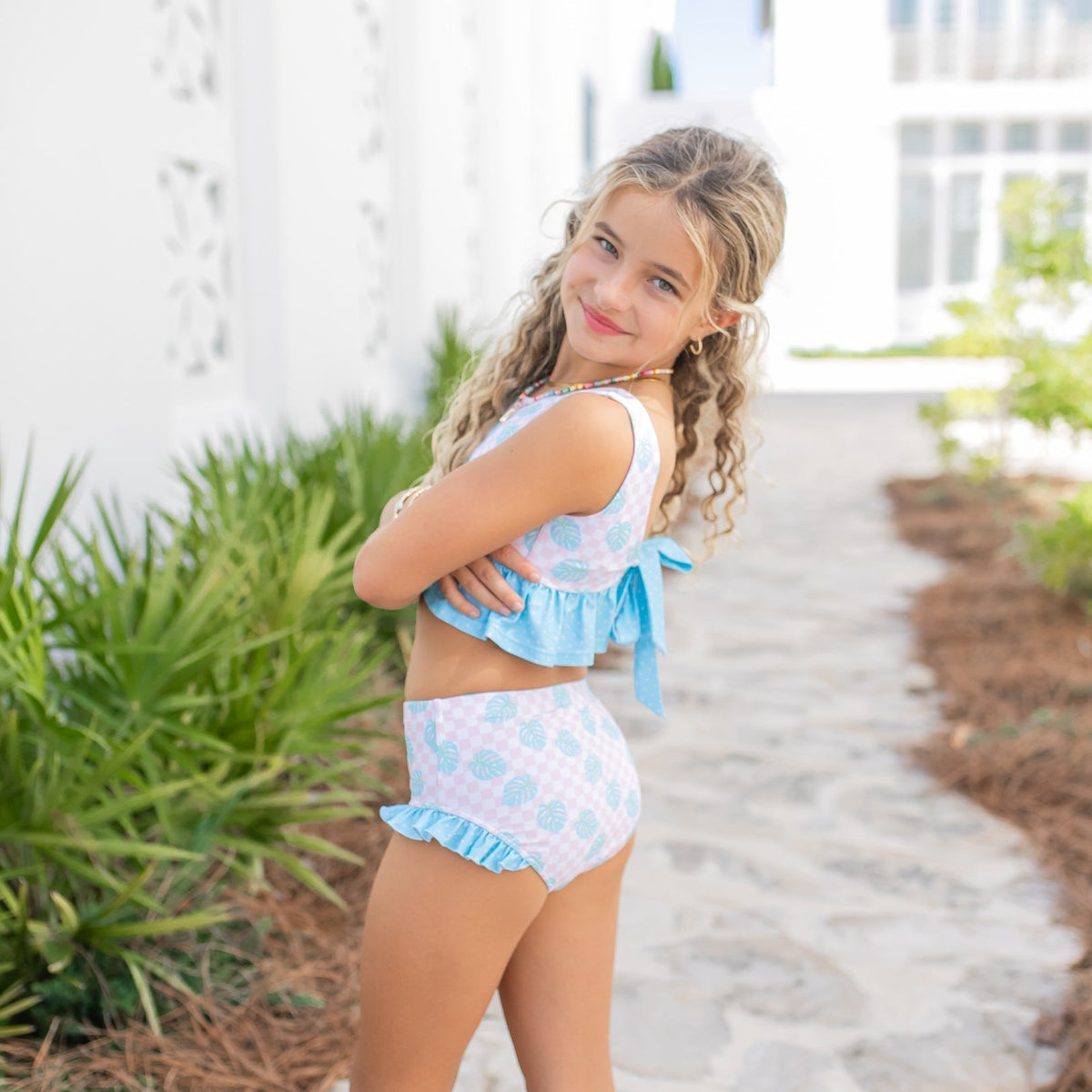 Oaklie Tropical Check Swimsuit