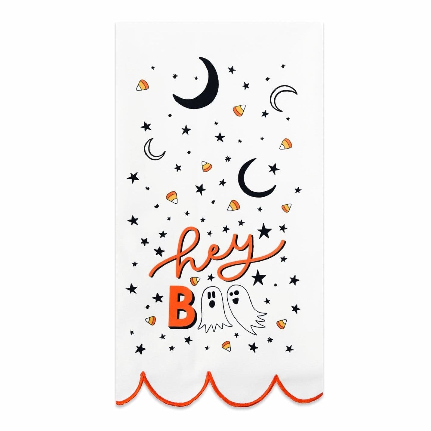 'Hey Boo' Cotton Halloween Tea Towel