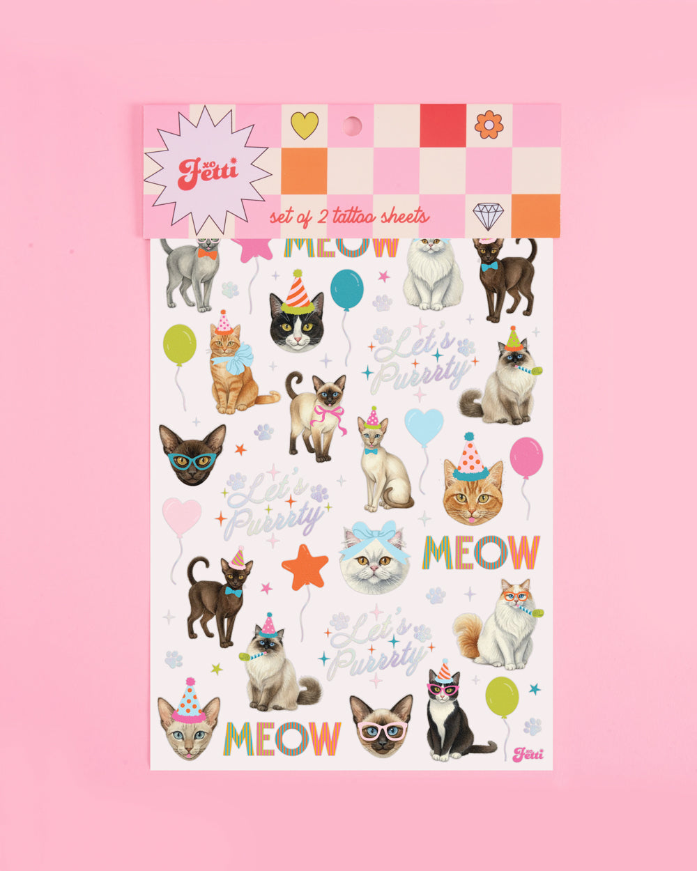 Crazy Cat Tats - 54 temporary tattoos