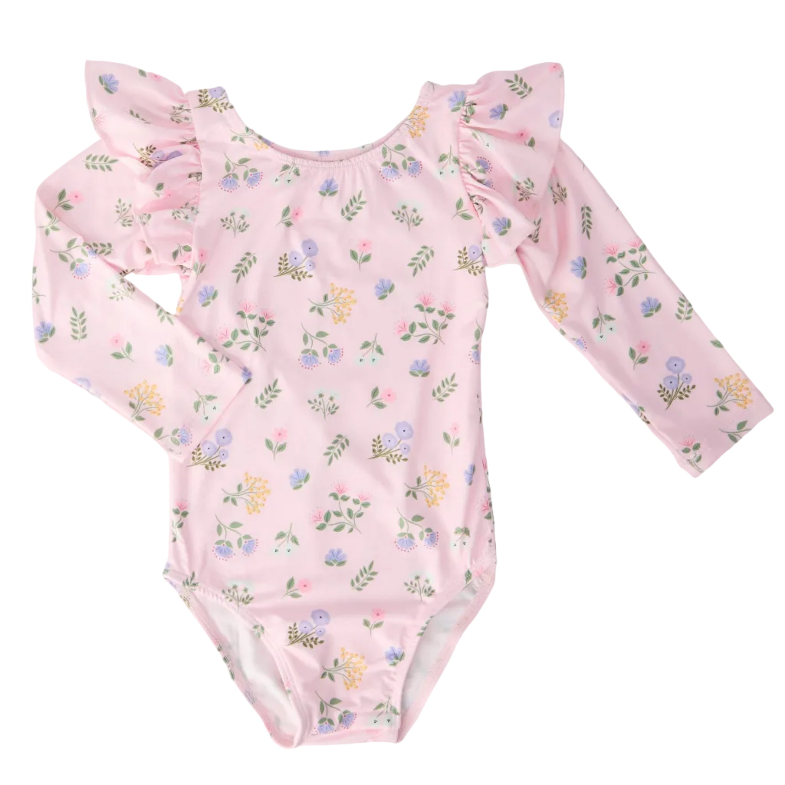 Pastel Petals L/S Flutter Sleeve Leotard