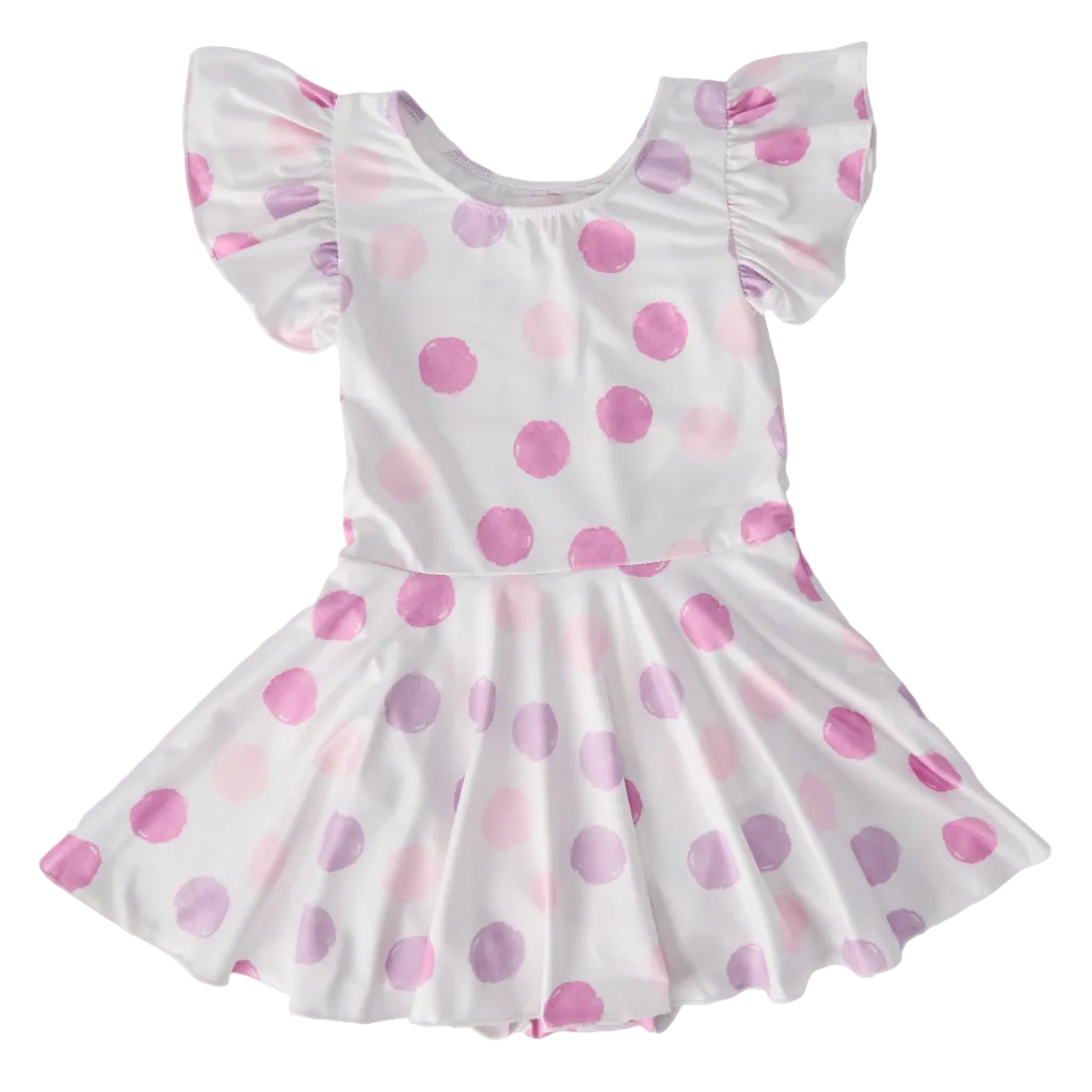 Pastel Polka Dot S/S Twirl Leotard