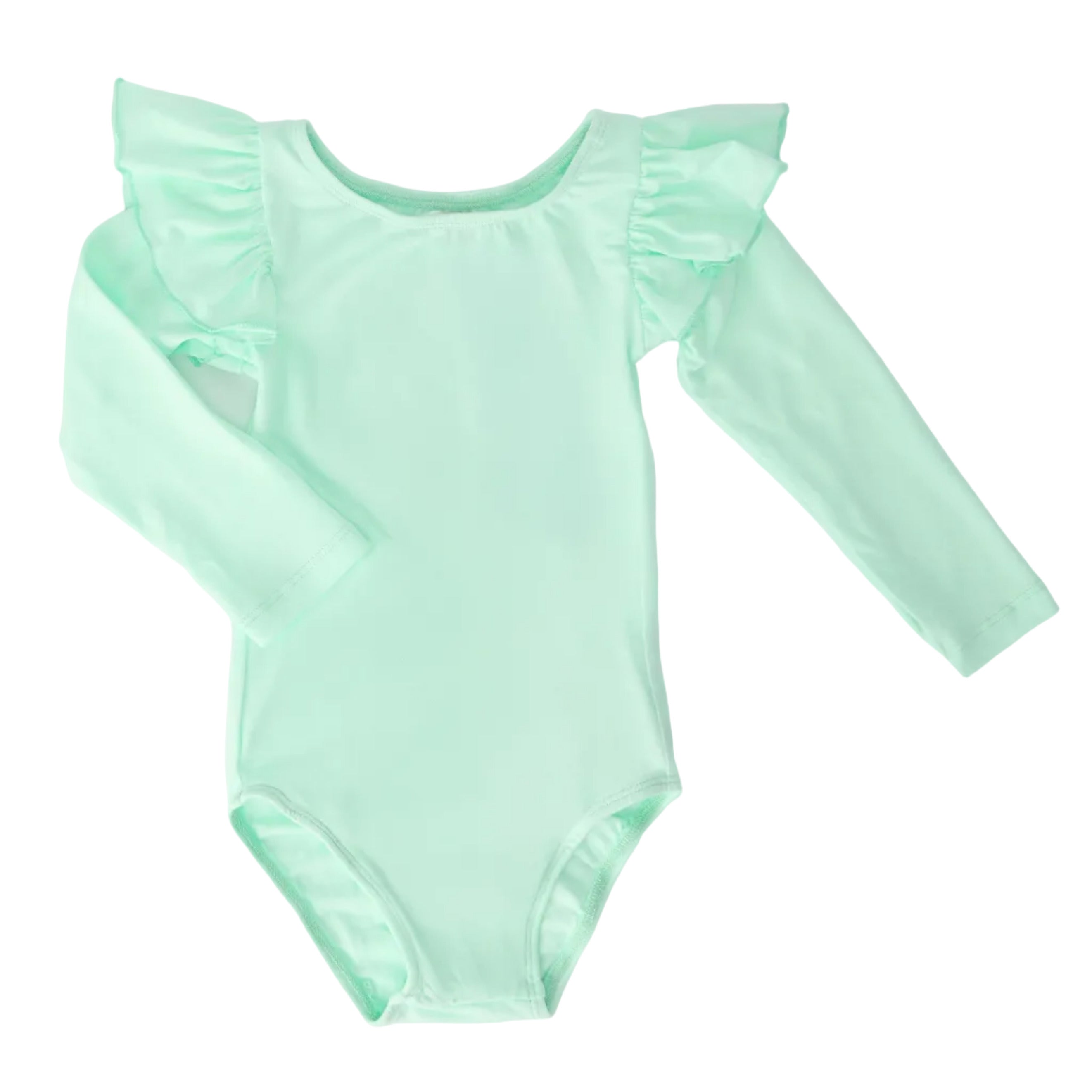 Pastel Green L/S Flutter Sleeve Leotard