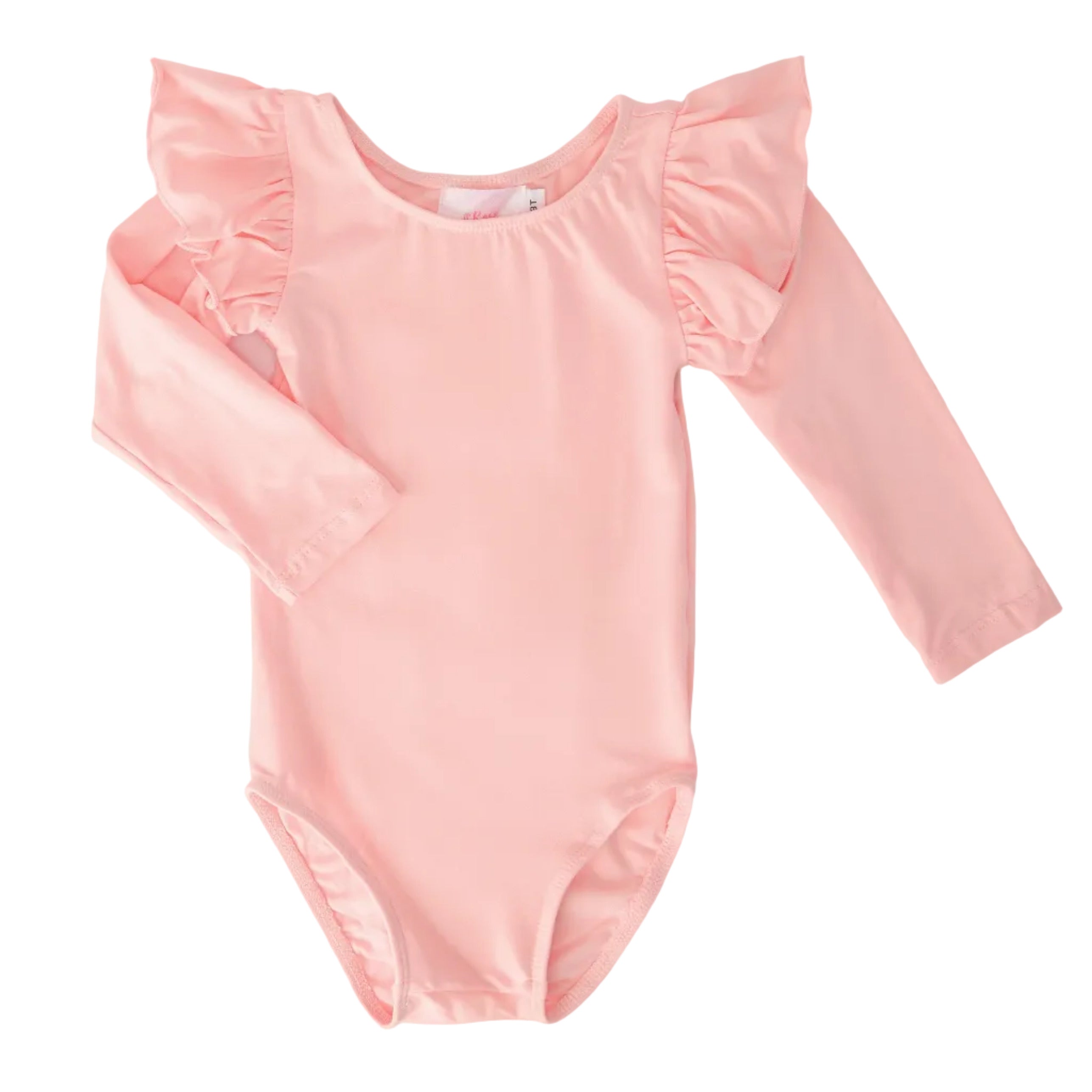 Peach L/S Flutter Sleeve Leotard
