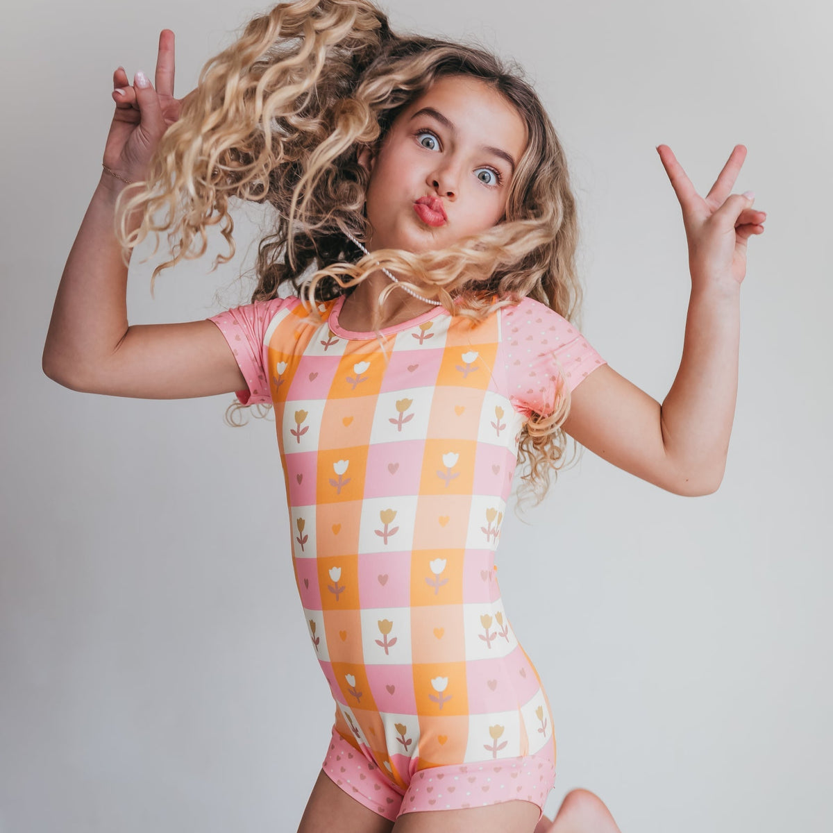 Pink Hearts Shortie Leotard