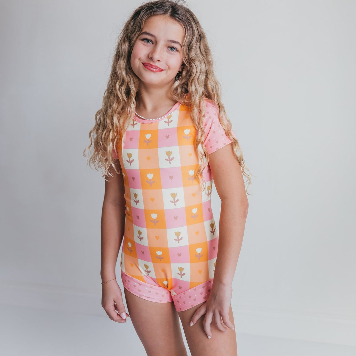 Pink Hearts Shortie Leotard