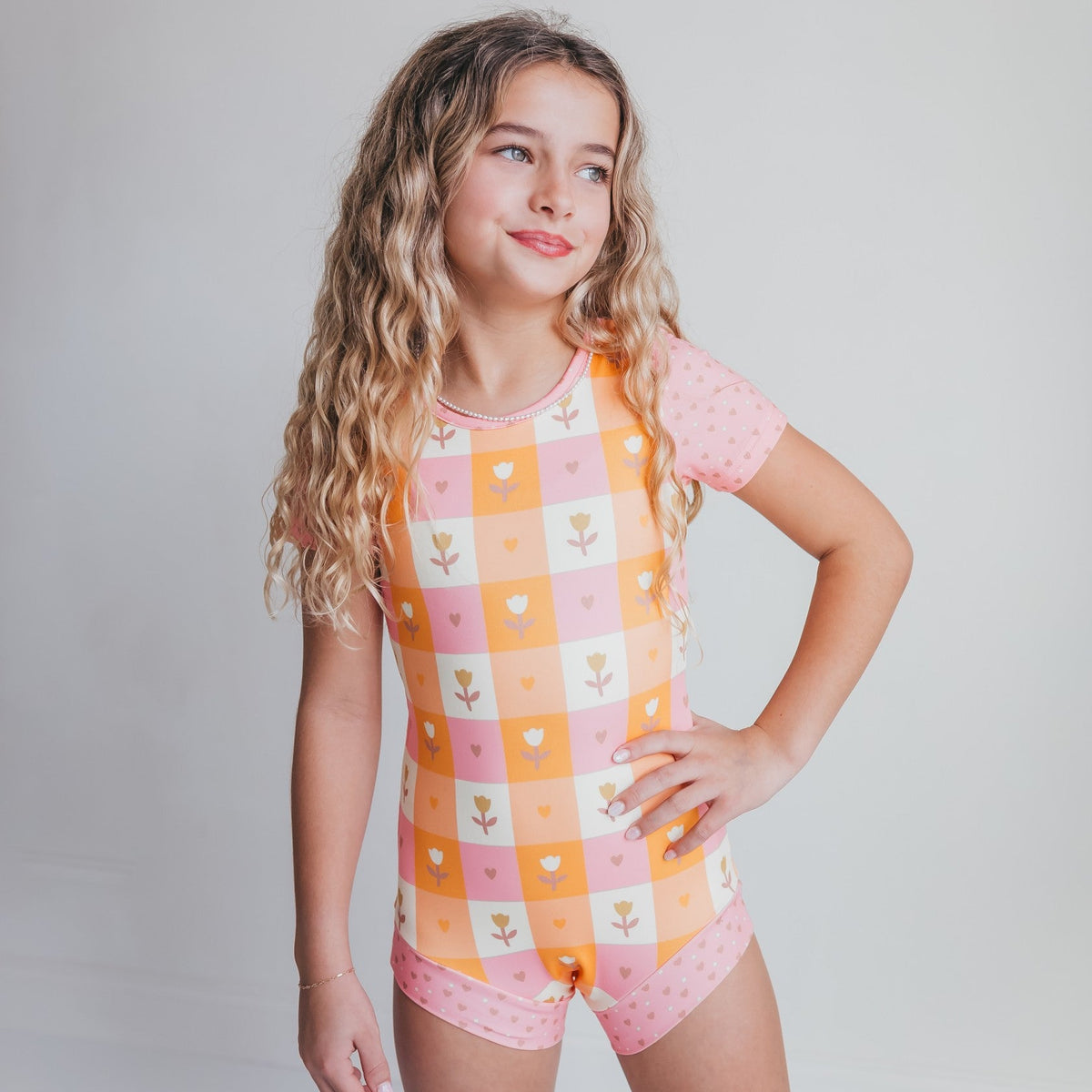 Pink Hearts Shortie Leotard