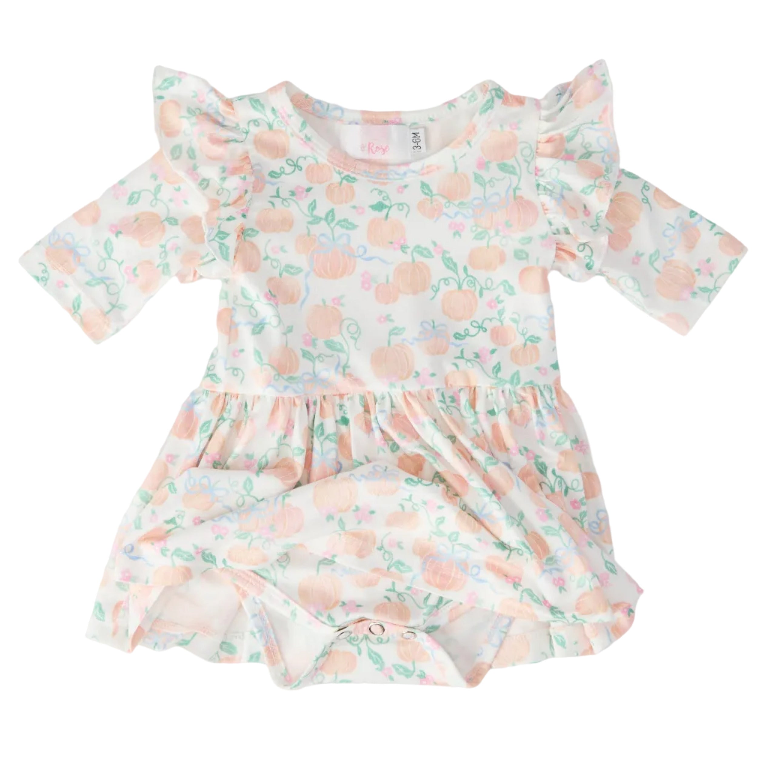 Pretty Pumpkins Twirl Flutter Bodysuit