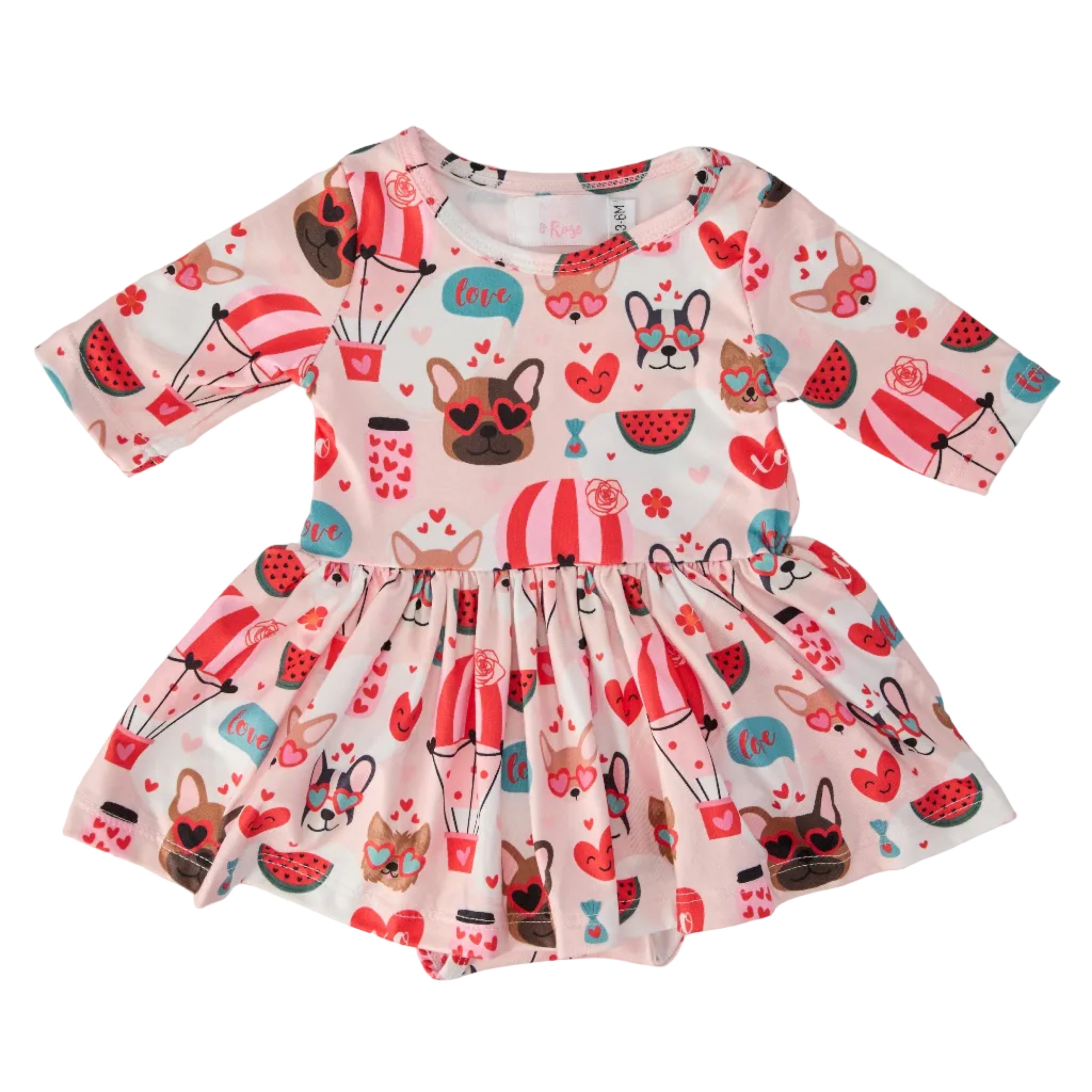 Puppy Love 3/4 Sleeve Twirl Bodysuit