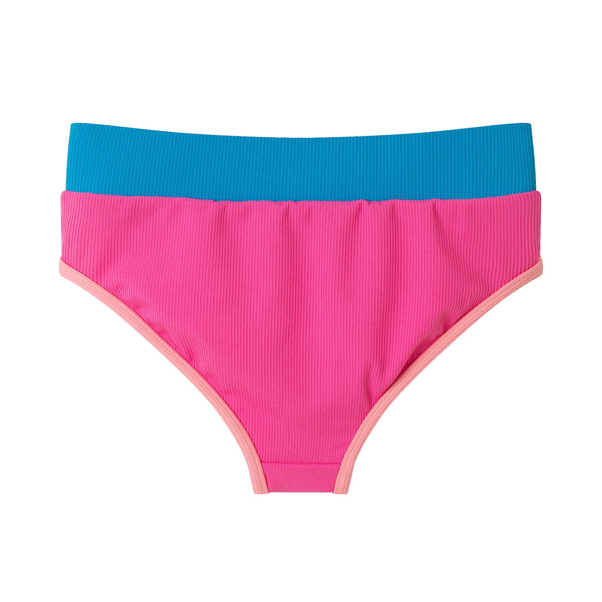 Kids (4-16) Two Piece Swimsuit Set | Pink Color Block