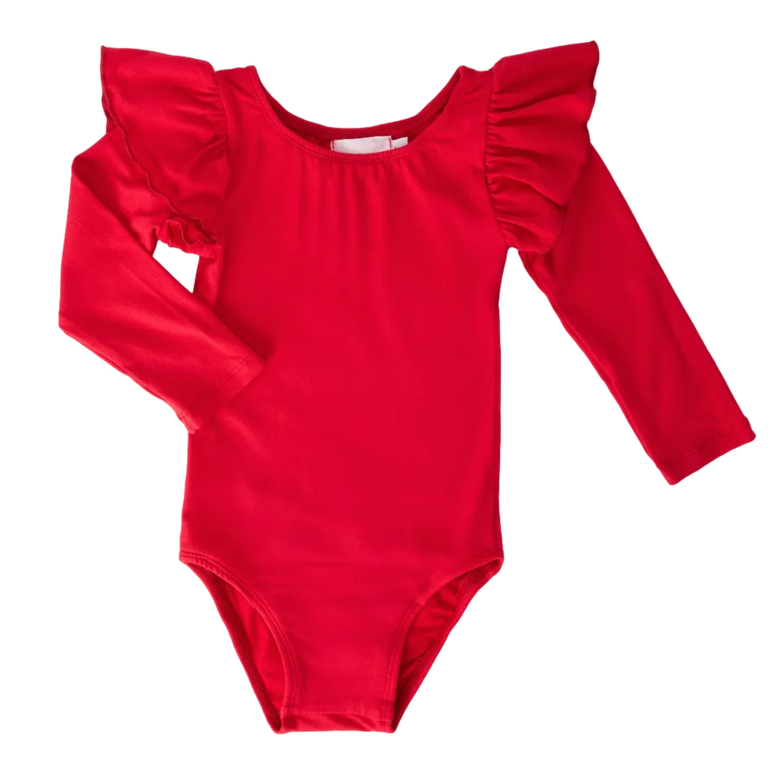 Red L/S Flutter Sleeve Leotard