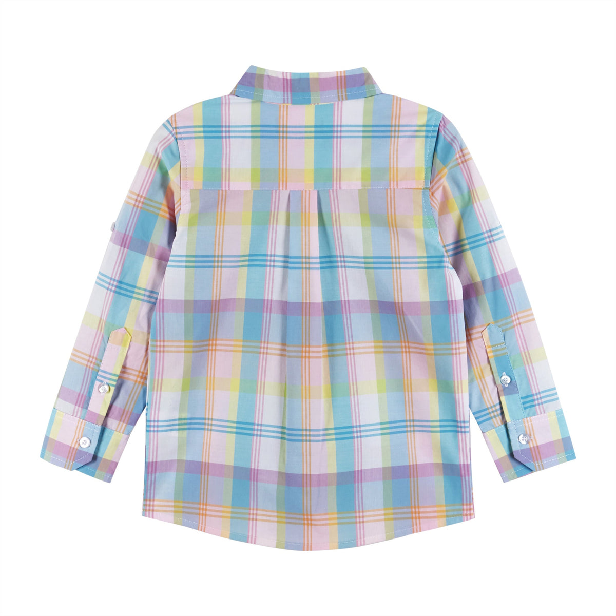 Kids (5-7) White Plaid Pastel Buttondown Shirt