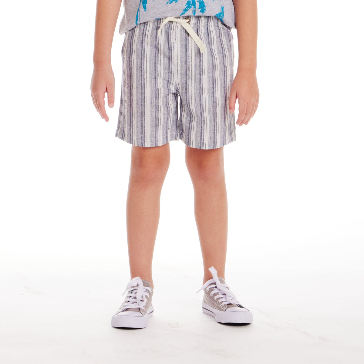 Kids (2-7) Linen Blend Shorts | Nautical Striped