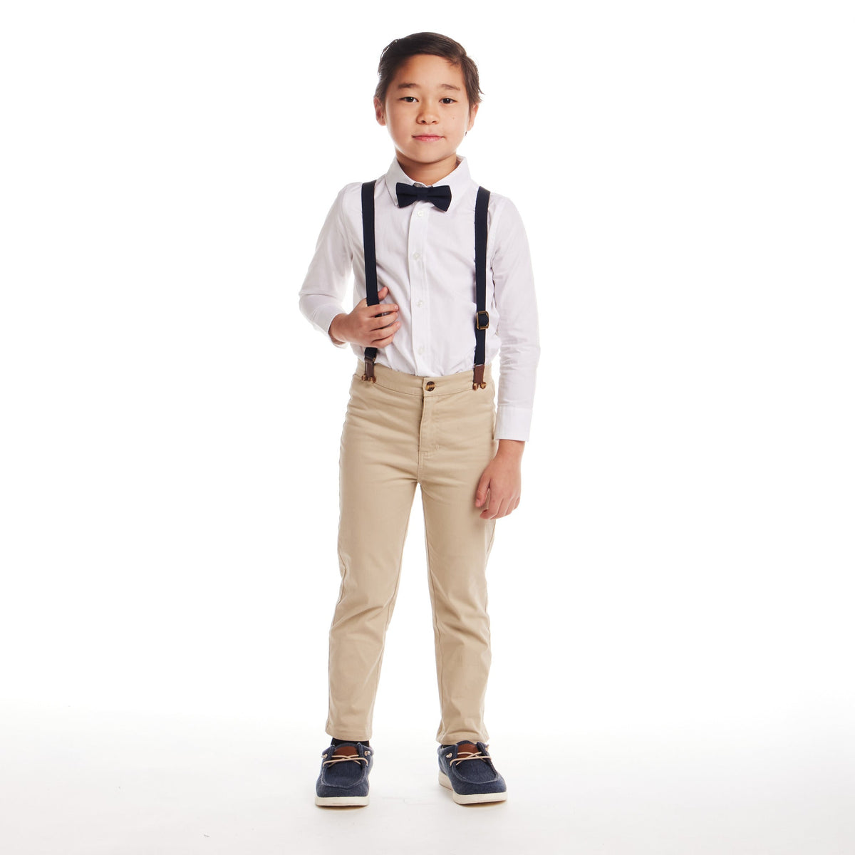 Boys Suspender Set | Navy & Khaki
