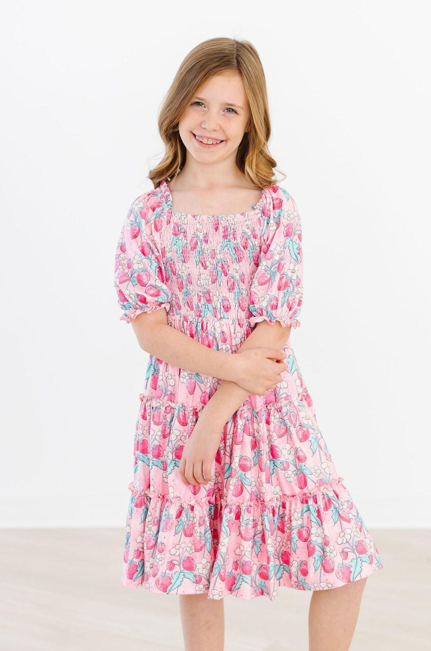 SALE Strawberry Shortcake Smocked Ruffle Dress