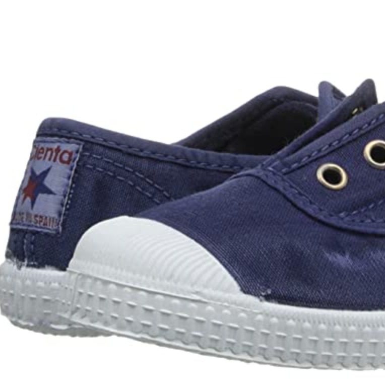 Distressed Toe Cap Slip On - Navy