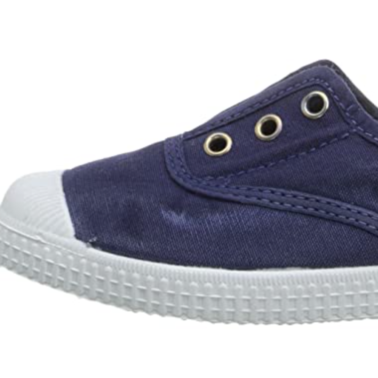 Distressed Toe Cap Slip On - Navy
