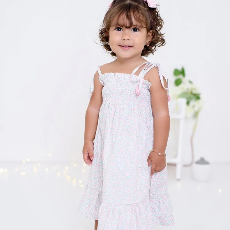 Smocked Floral Dress