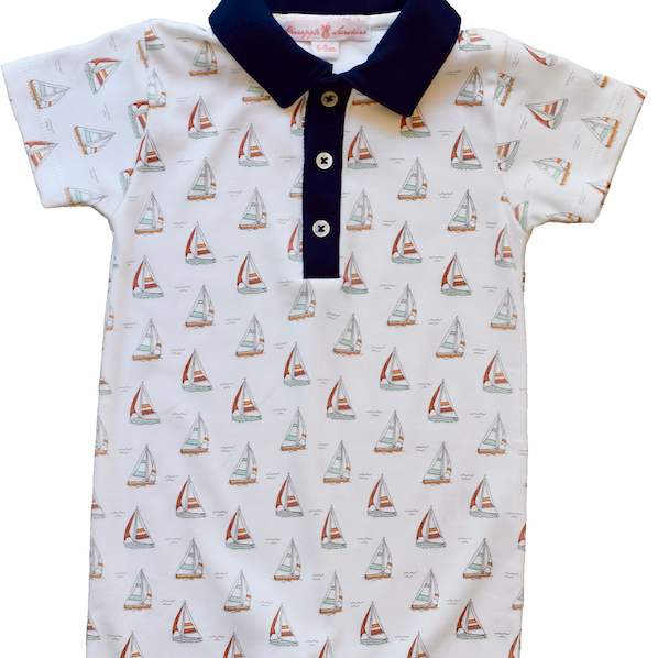 Sailboat Romper with Collar